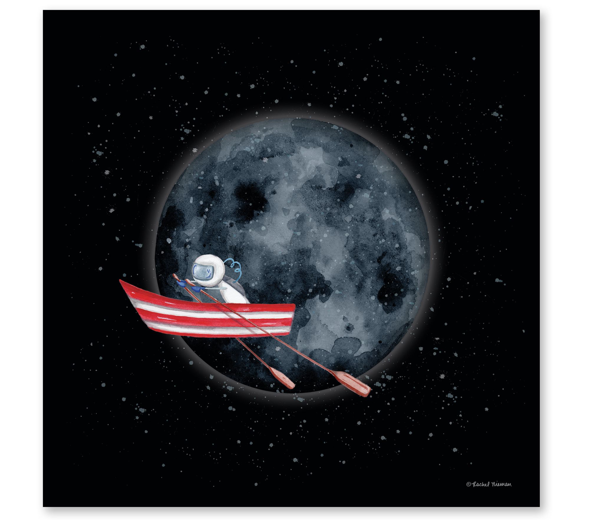 Courtside Market Moon Man Adventure Awaits 16x16 Canvas