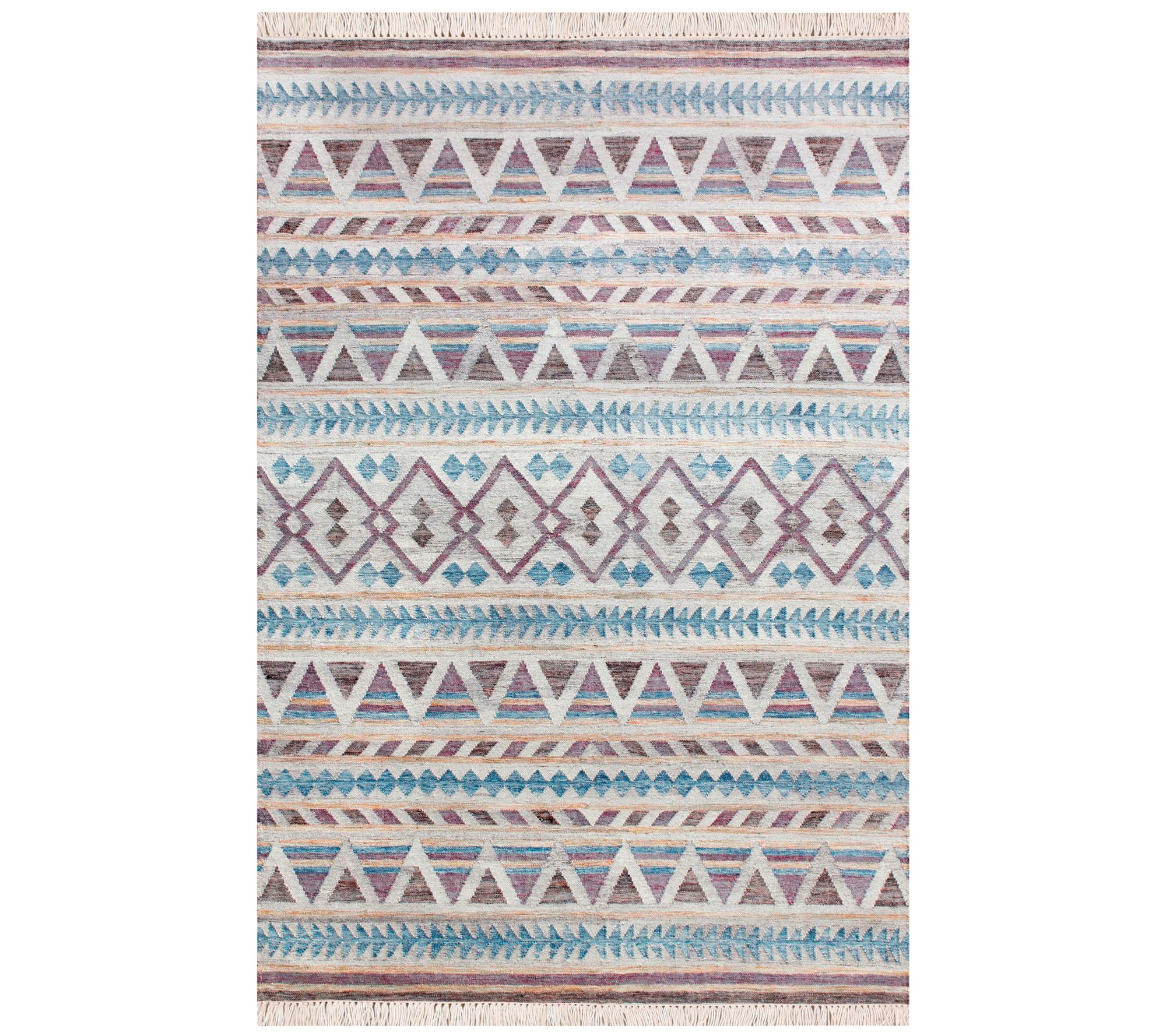 Ox Bay Diamond Handwoven 2'x3' Jute and Cotton Dhurrie Rug