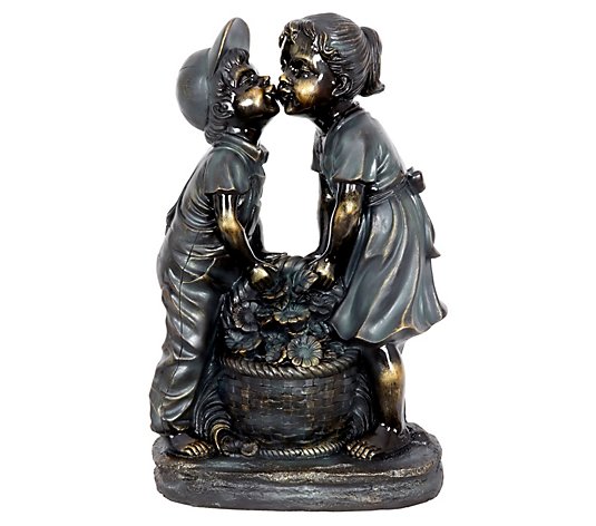 Exhart Kissing Boy and Girl in Bronze Look