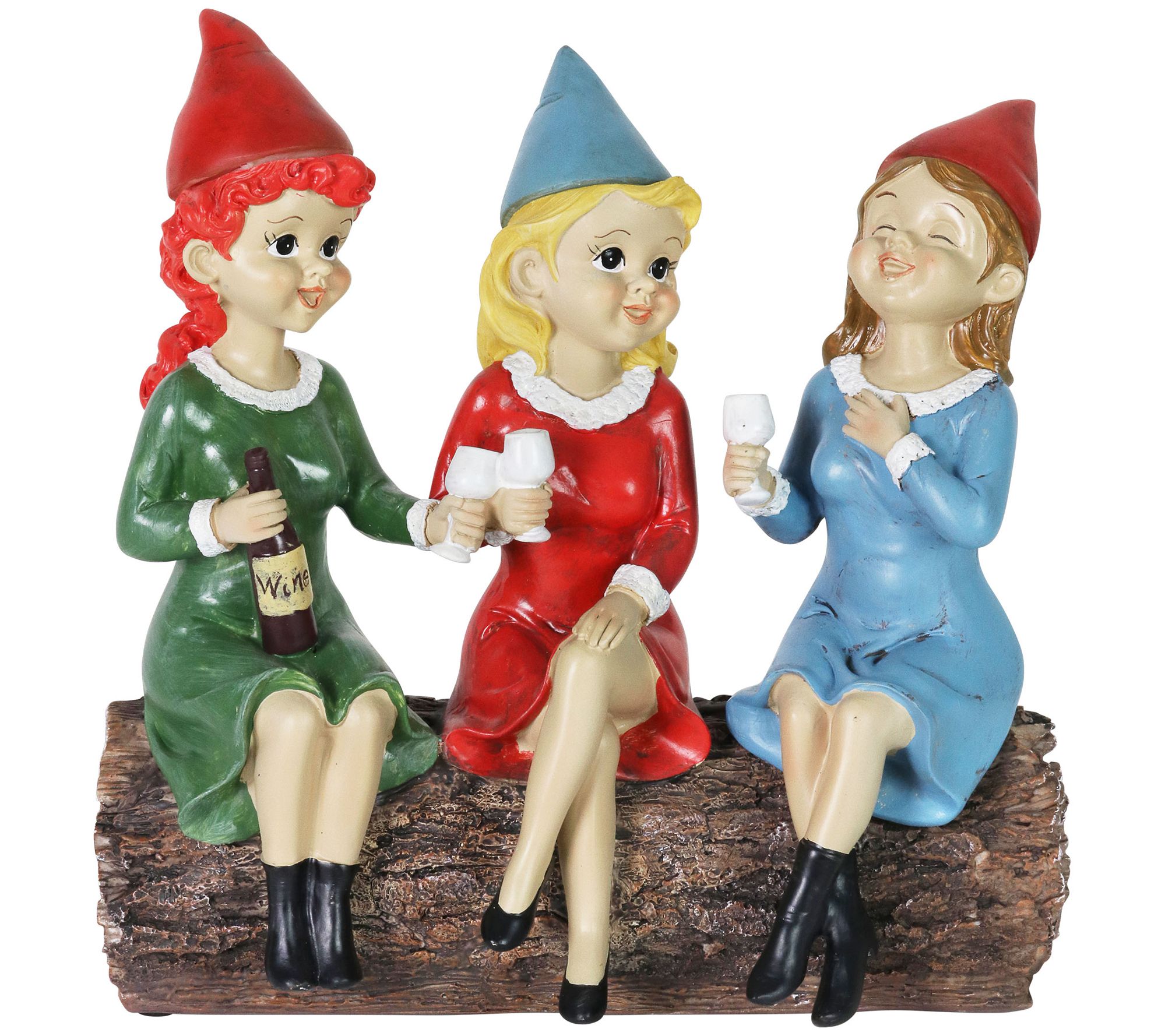 Exhart Solar Good Time Gals Wine Gnomes