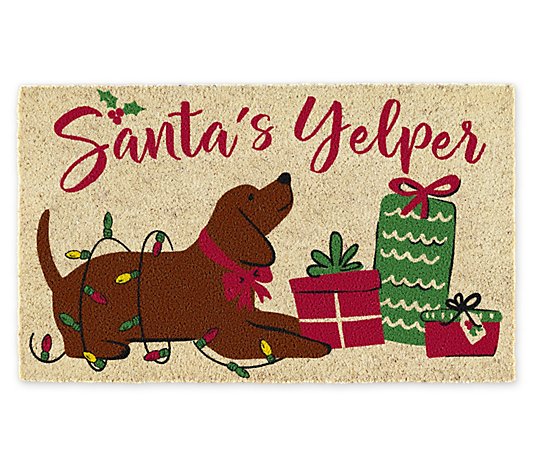 Design Imports Santa's Yelper With Presents 17"x 29" Doormat
