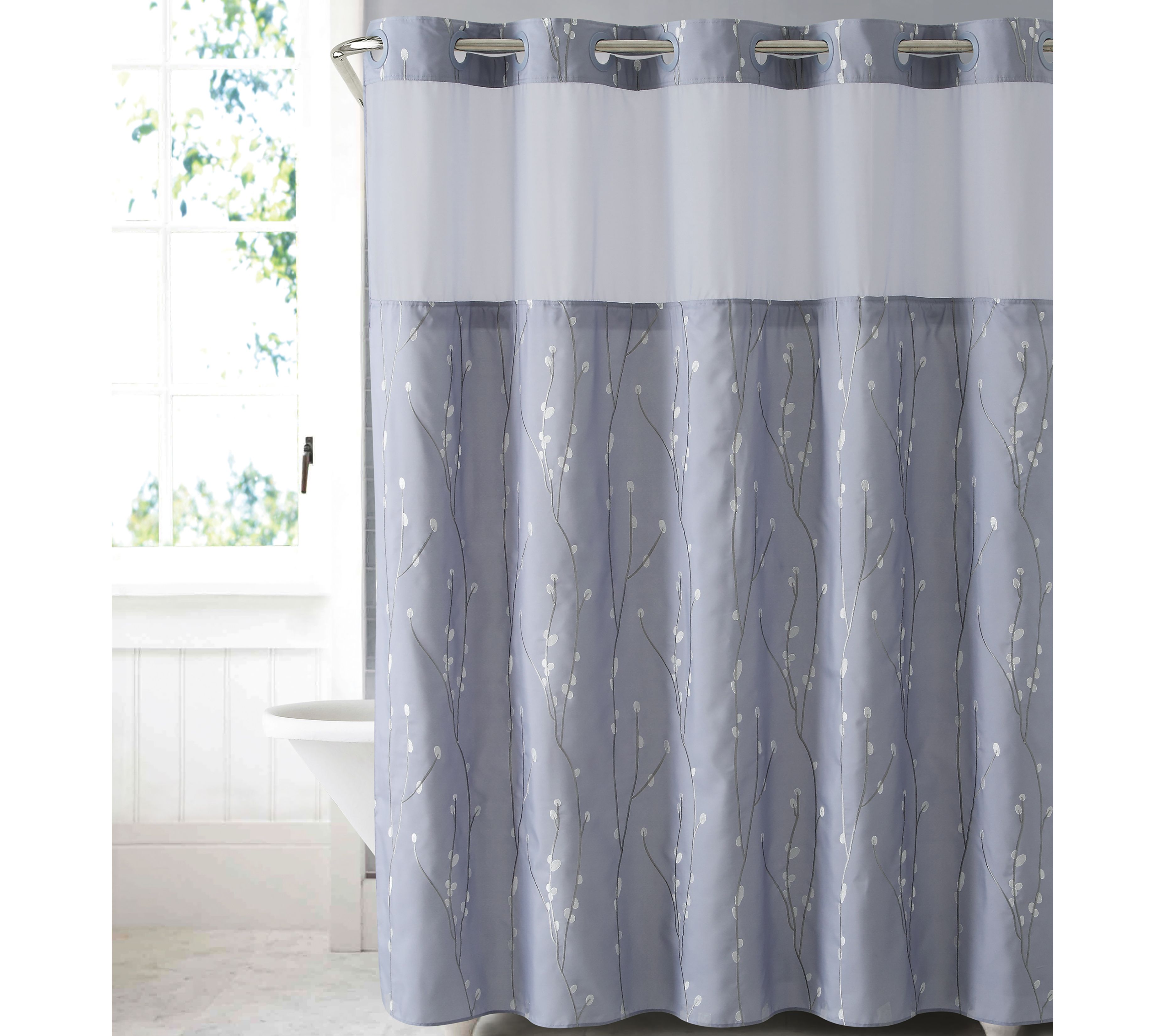 Hookless Cherry Bloom Shower Curtain - QVC.com