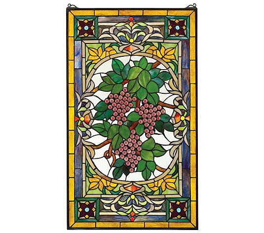 Design Toscano Fruit of the Vine Colorful Stained Glass Windo