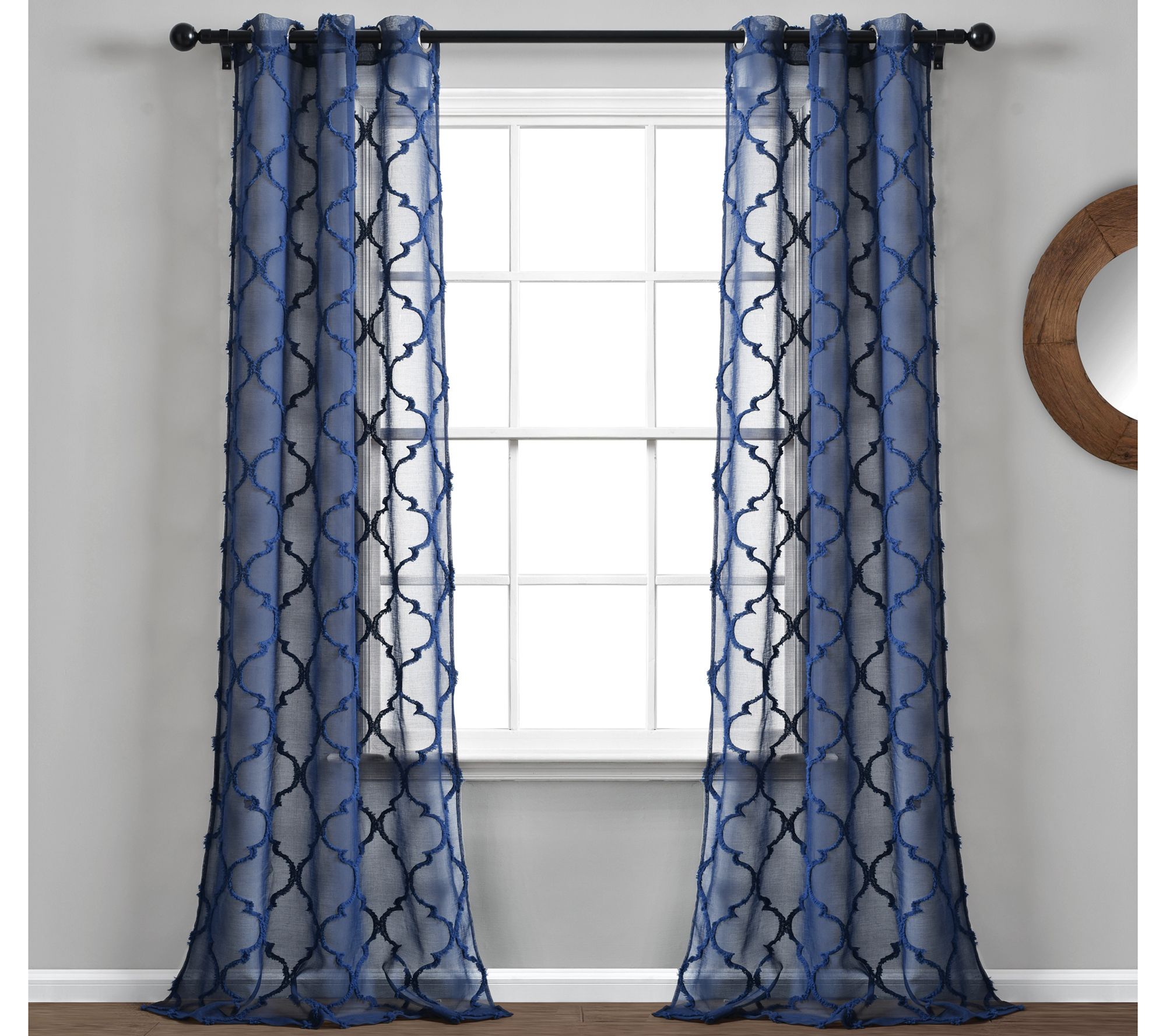 Avon Trellis Grommet Sheer 38"x84" (2)Window Panels