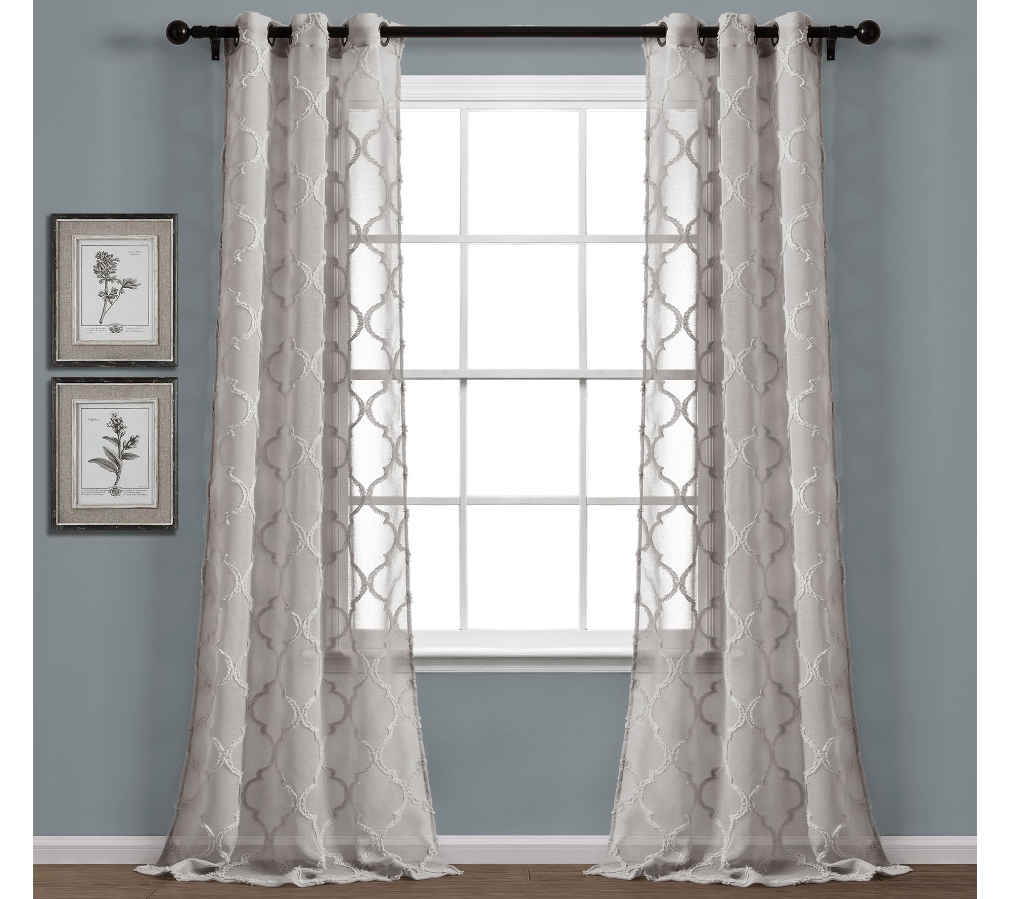 Avon Trellis Grommet Sheer 38"x84" (2)Window Panels