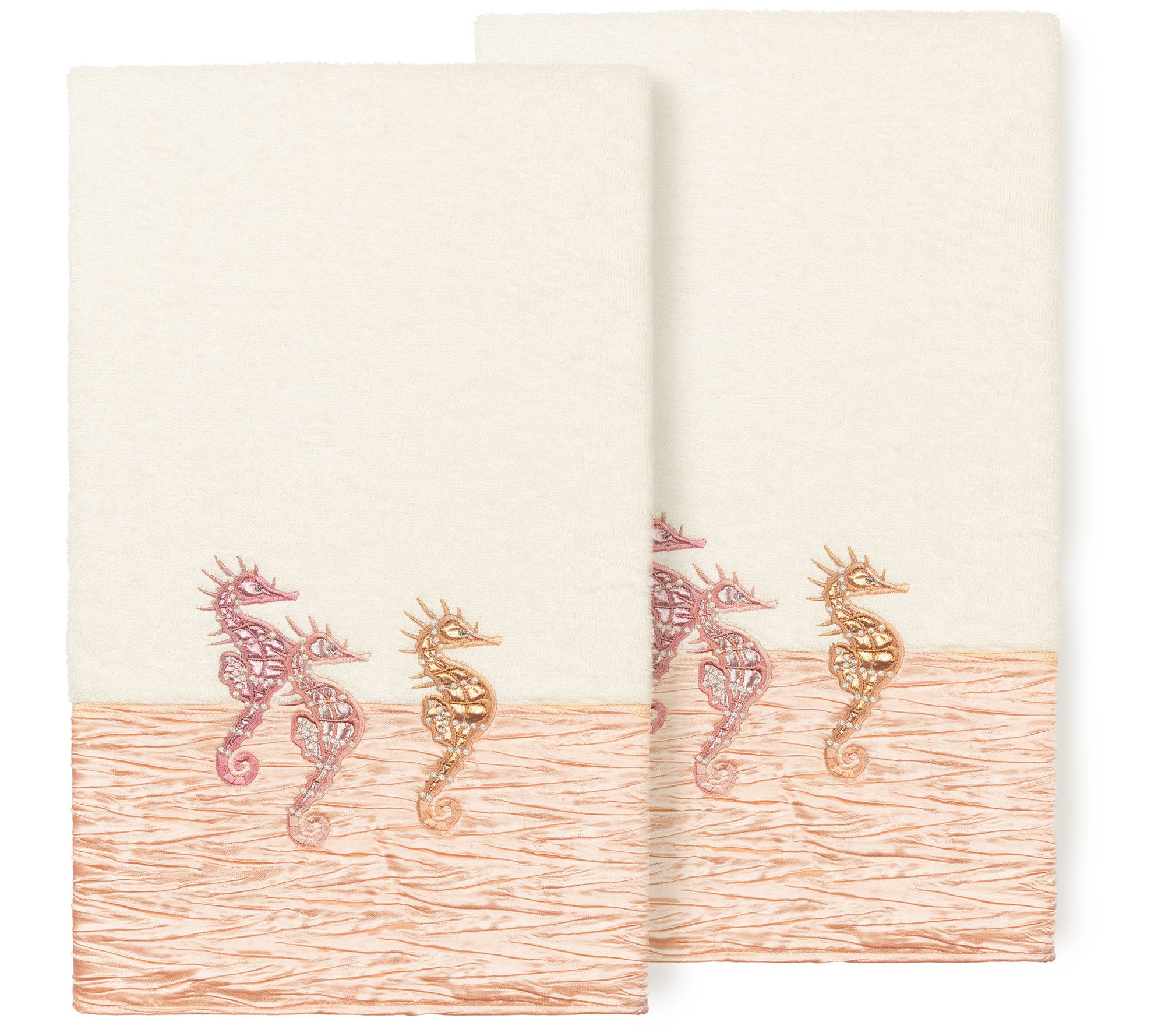 Linum Home Textiles Sofia 2pc Embellished BathTowel Set