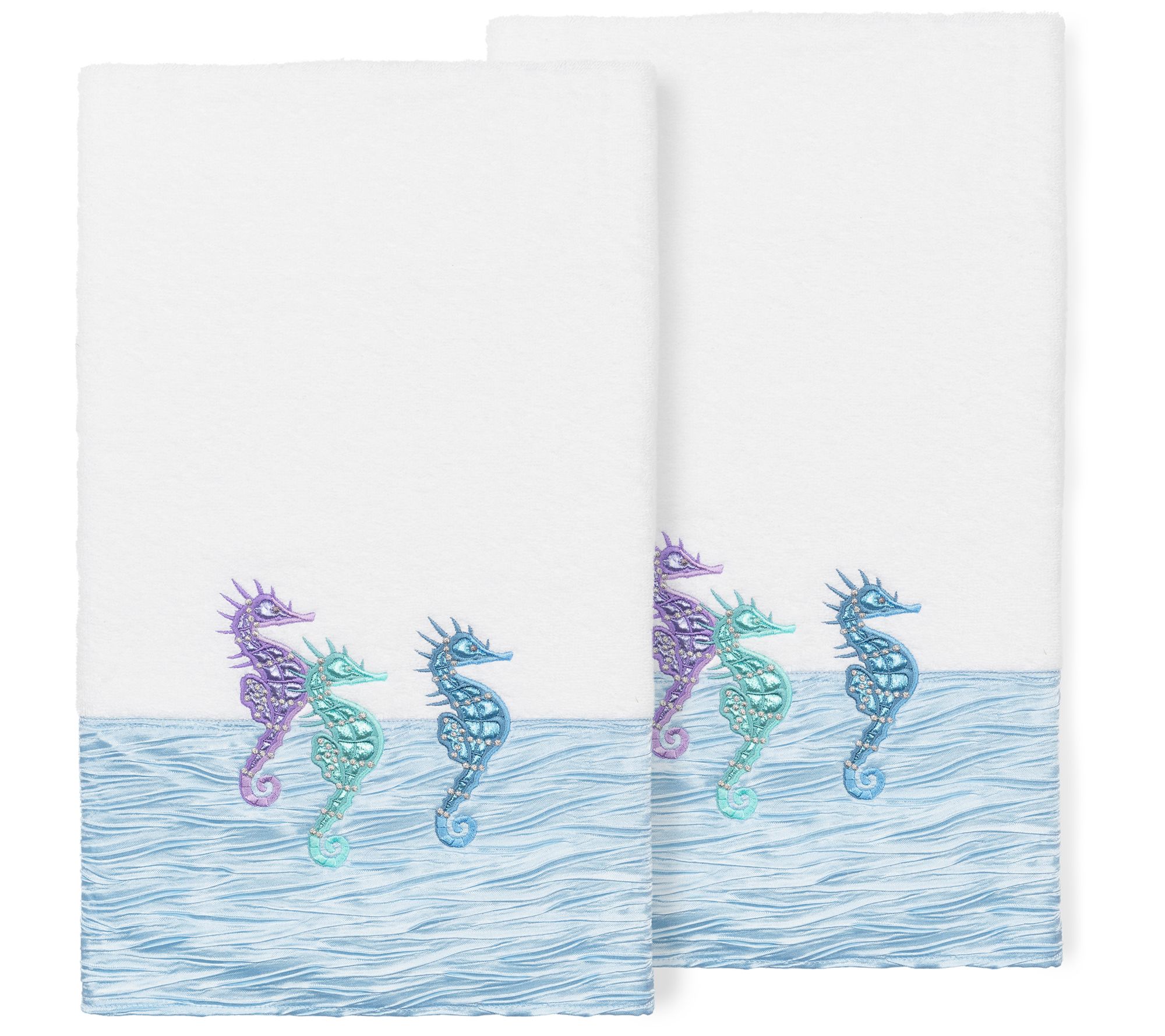 Linum Home Textiles Sofia 2pc Embellished BathTowel Set
