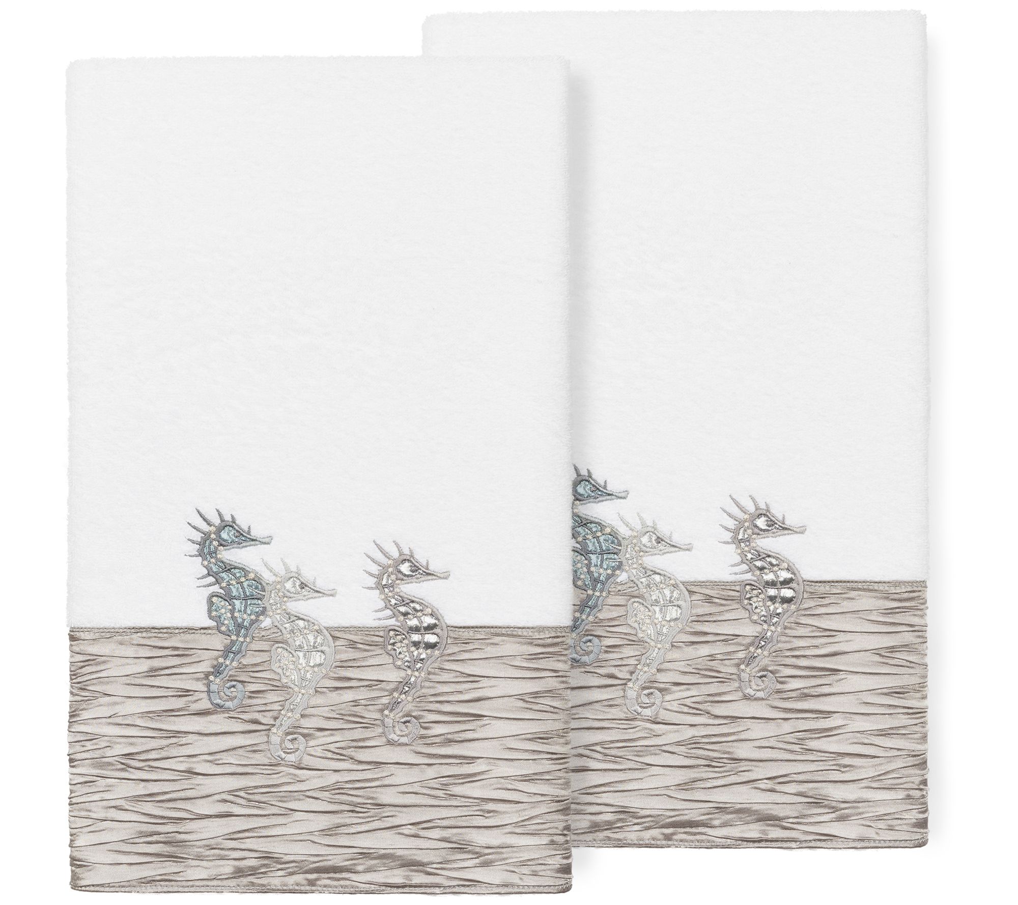 Linum Home Textiles Sofia 2pc Embellished BathTowel Set