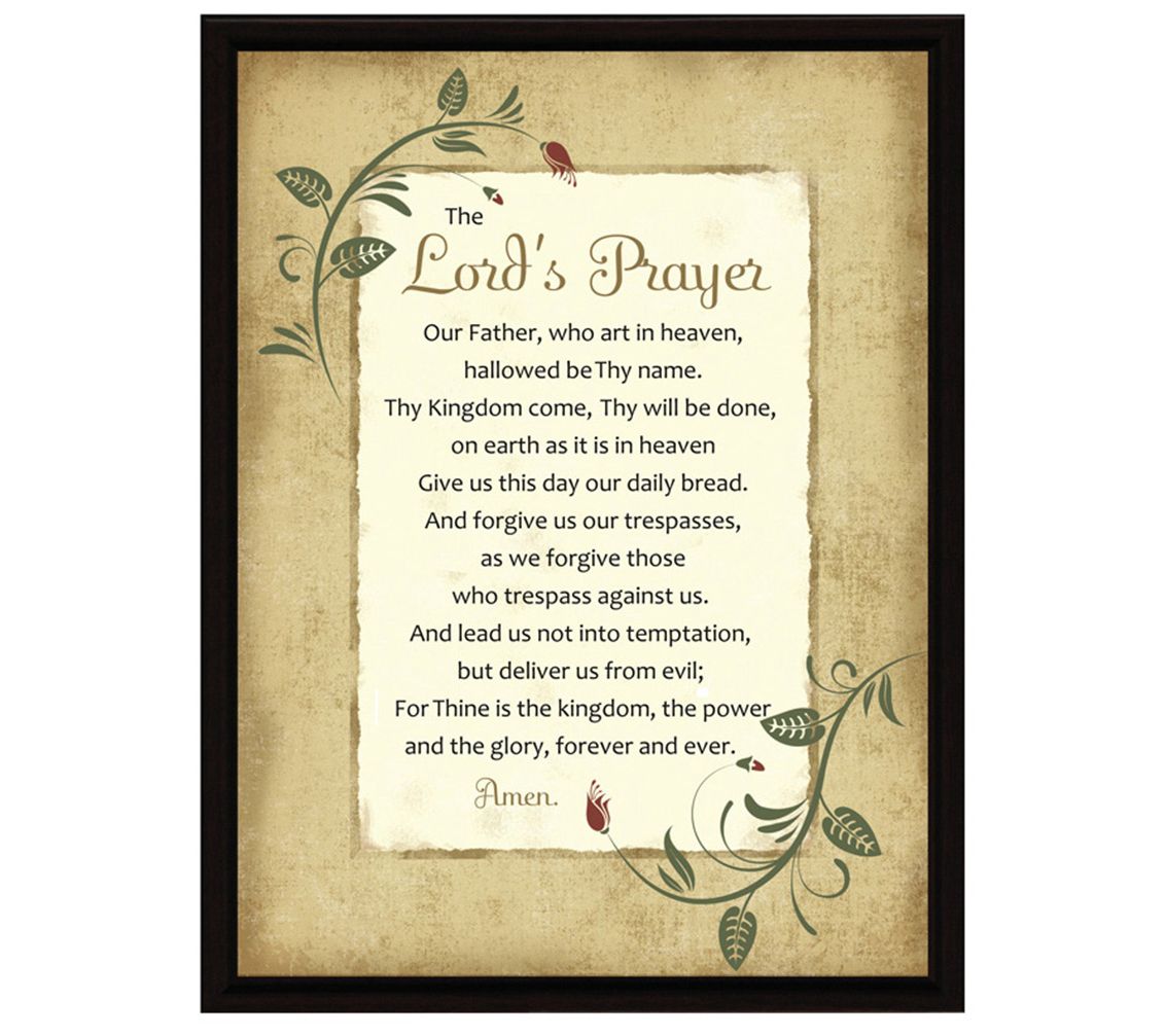 Dexsa Lord's Prayer Wood Frame Plaque with Easel - QVC.com