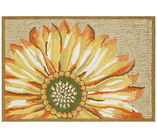 Liora Manne Frontporch Sunflower In/Out Rug Yellow 20" x 30"