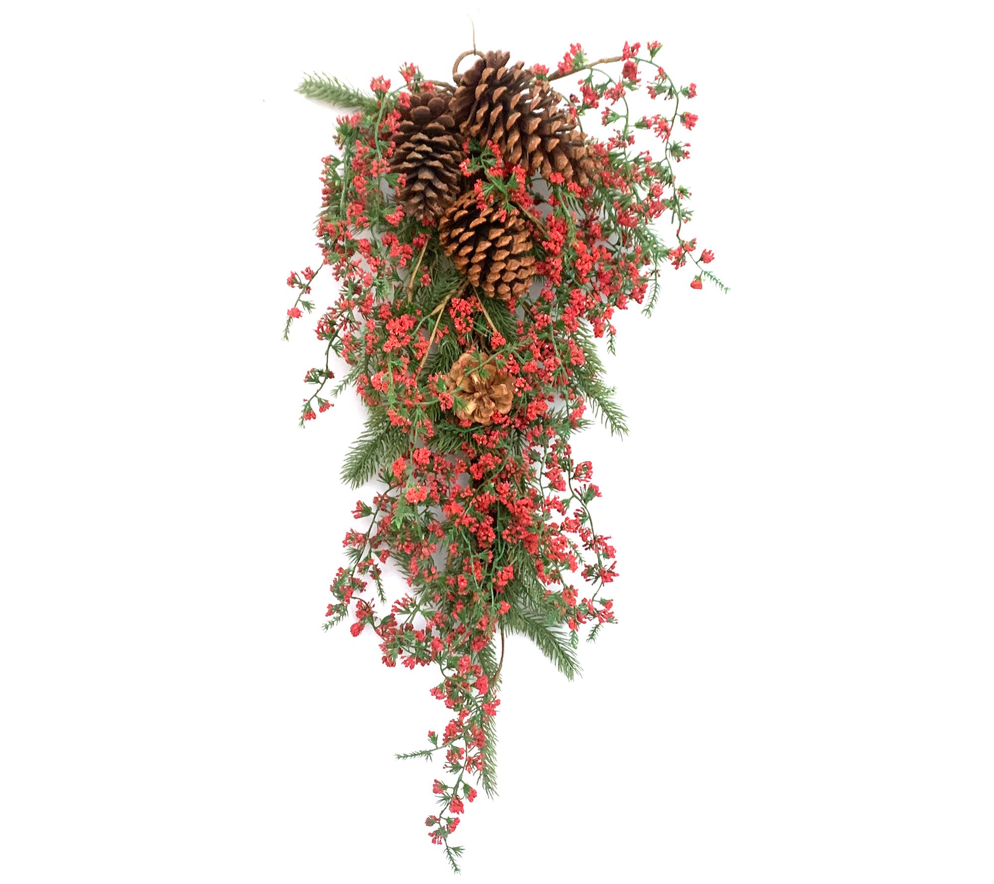 Brite Star 24" Pine Drop with Berry and Pinecone Accents