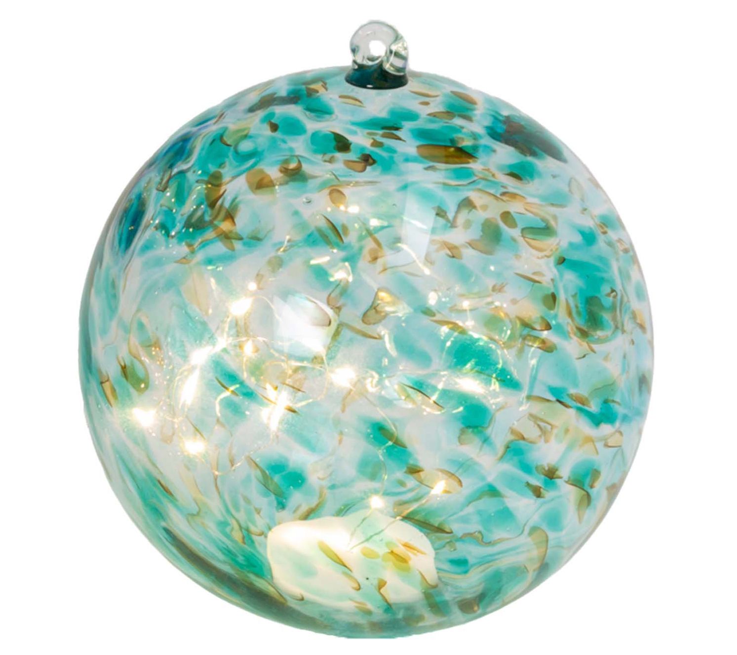 5.75-in H Battery Operated Turquoise Glass Sphe re by Gerson C - QVC.com