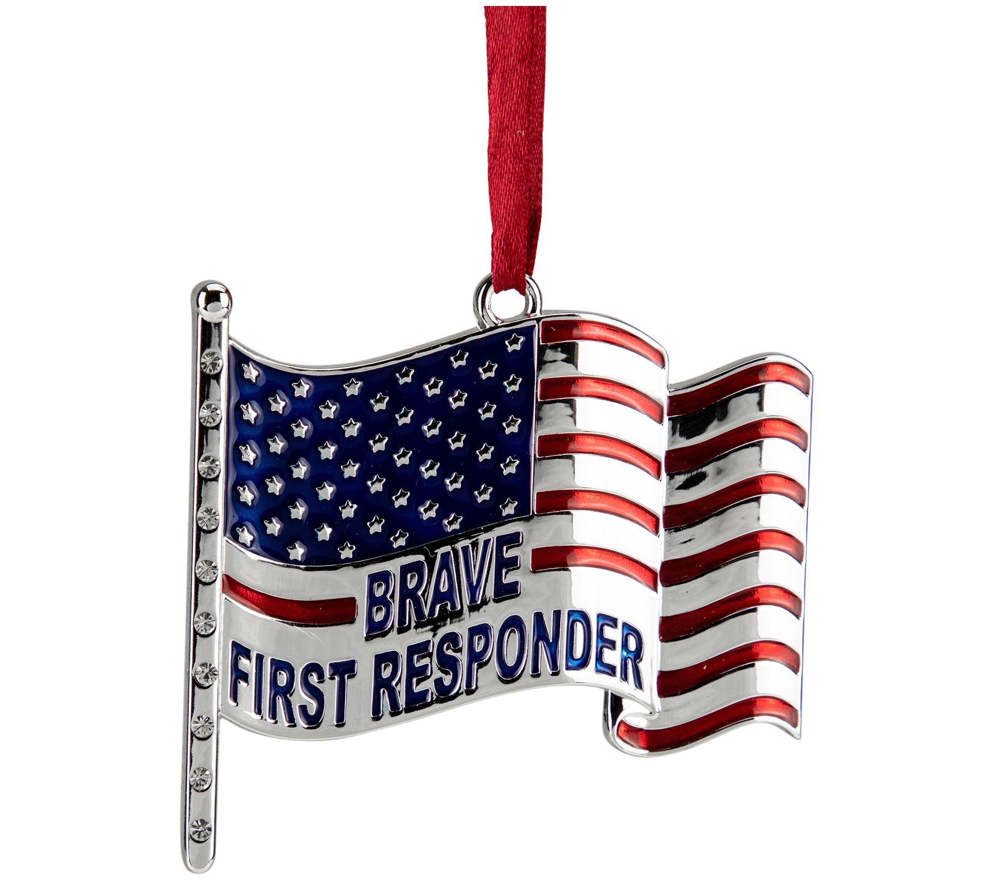Northlight First Responders Flag w/ European Cr ystals