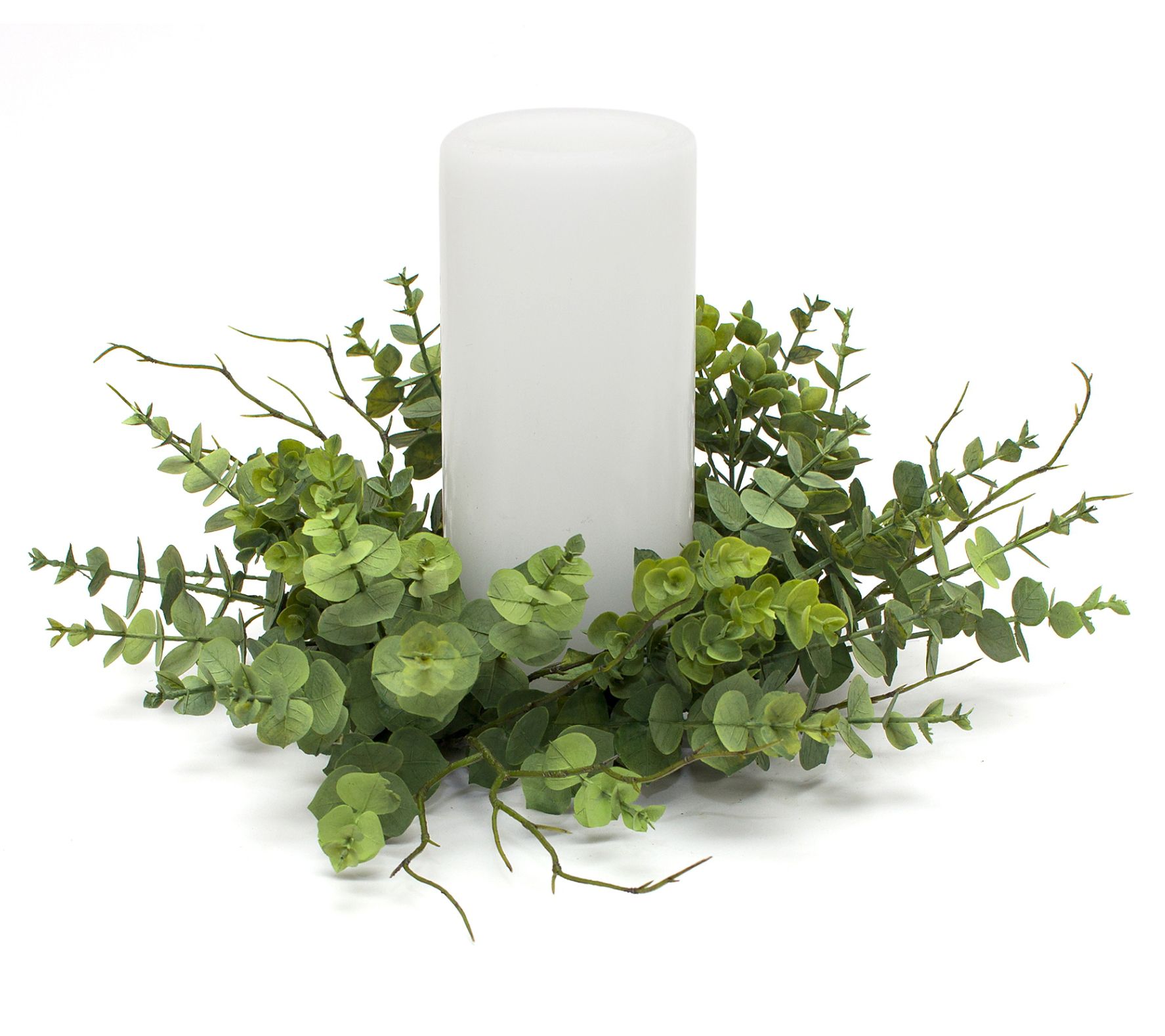Melrose Eucalyptus Leaf Candle Ring Centerpiece17.5"D