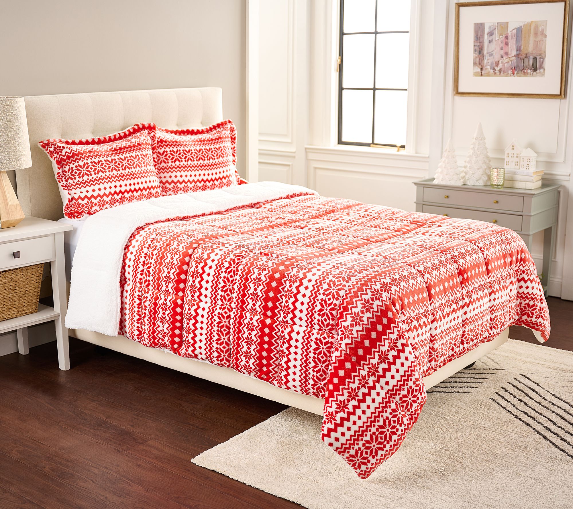 Red plaid sherpa discount comforter