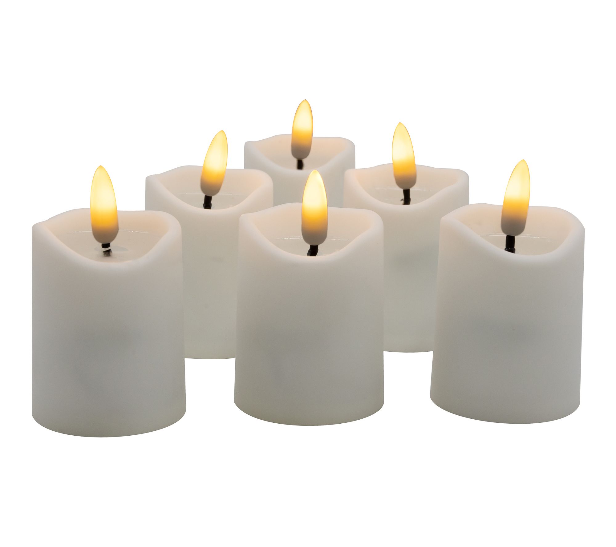 LumaBase 6ct Battery-Operated 3D Wick Flame Mini Pillars