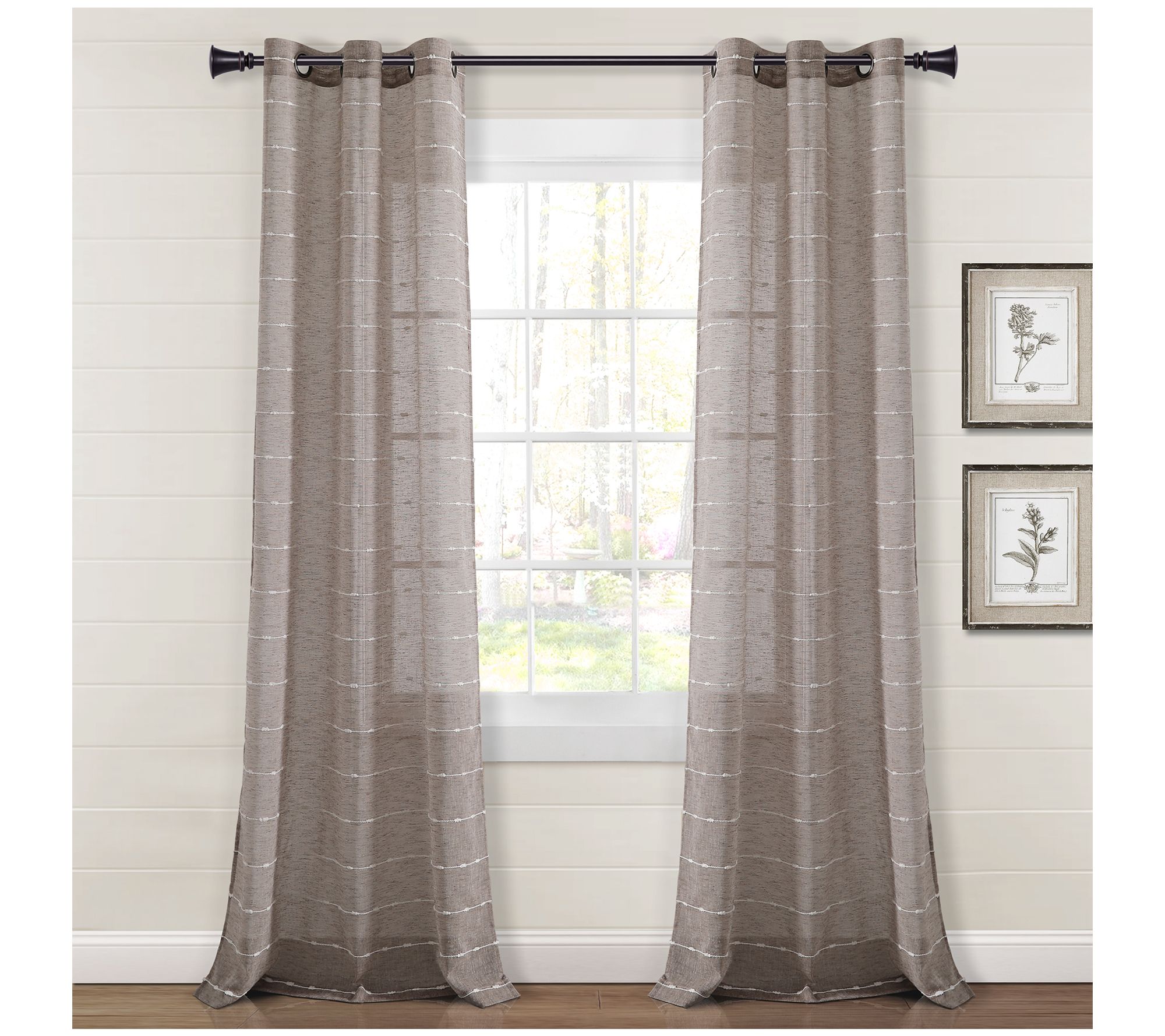 Farmhouse Textured Sheer 38X120 Set by Lush Decor