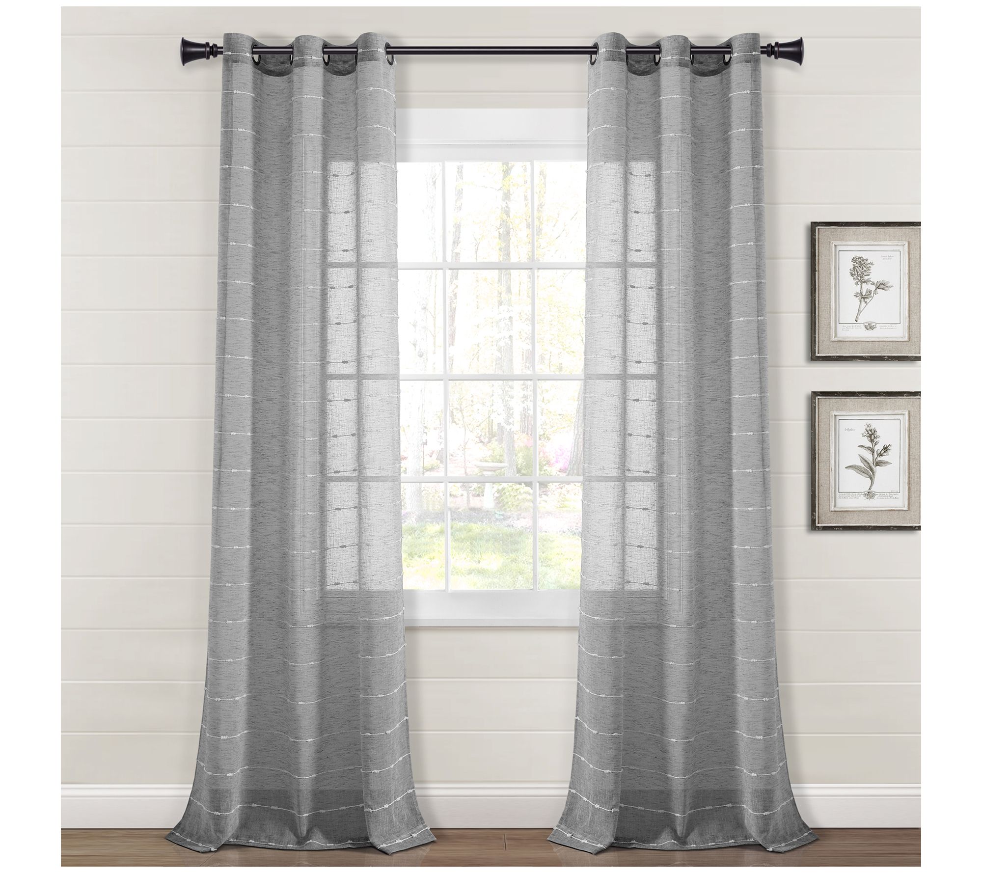 Farmhouse Textured Sheer 38X120 Set by Lush Decor