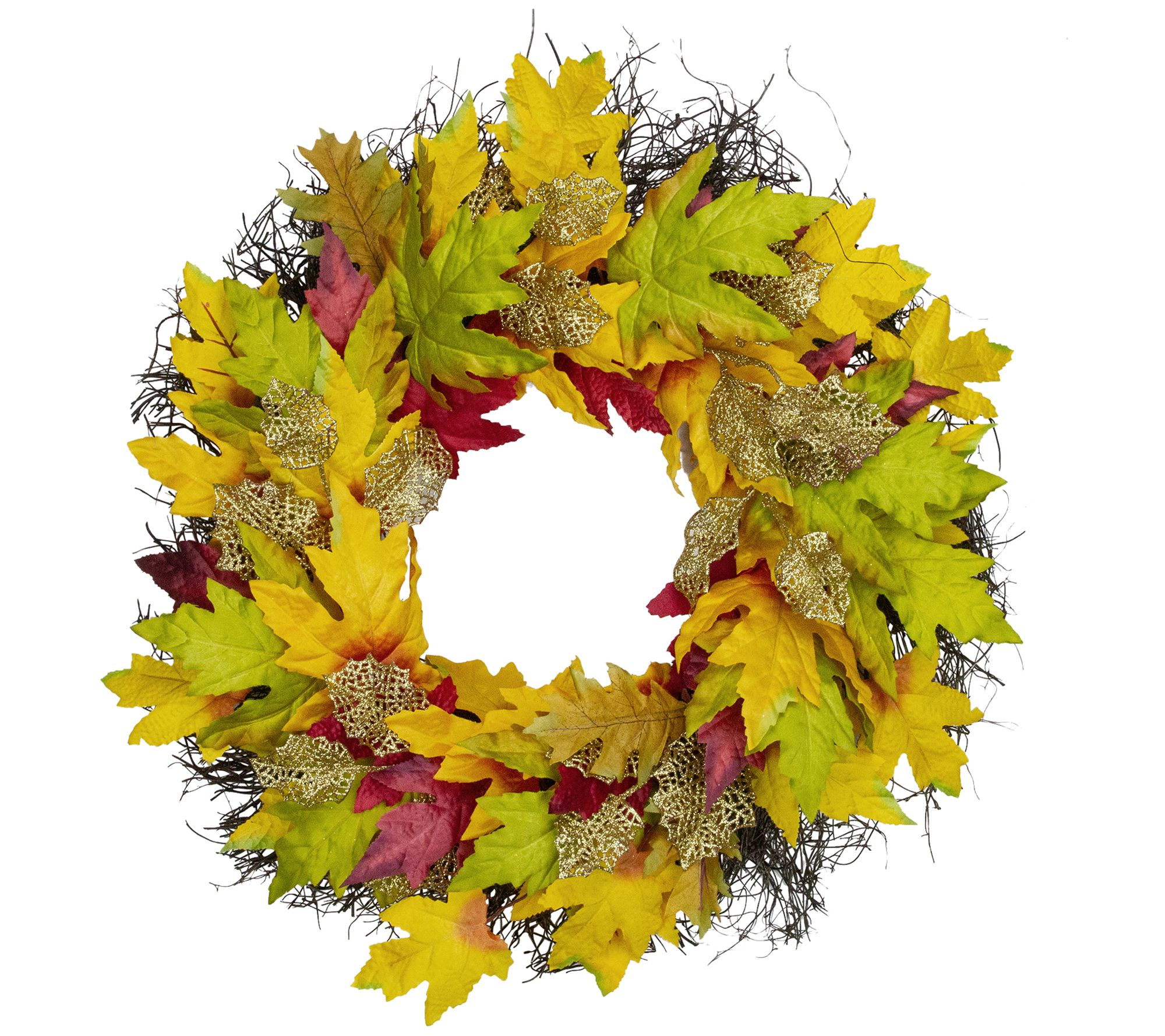 Northlight Maple Leaf Fall Harvest Wreath 22"