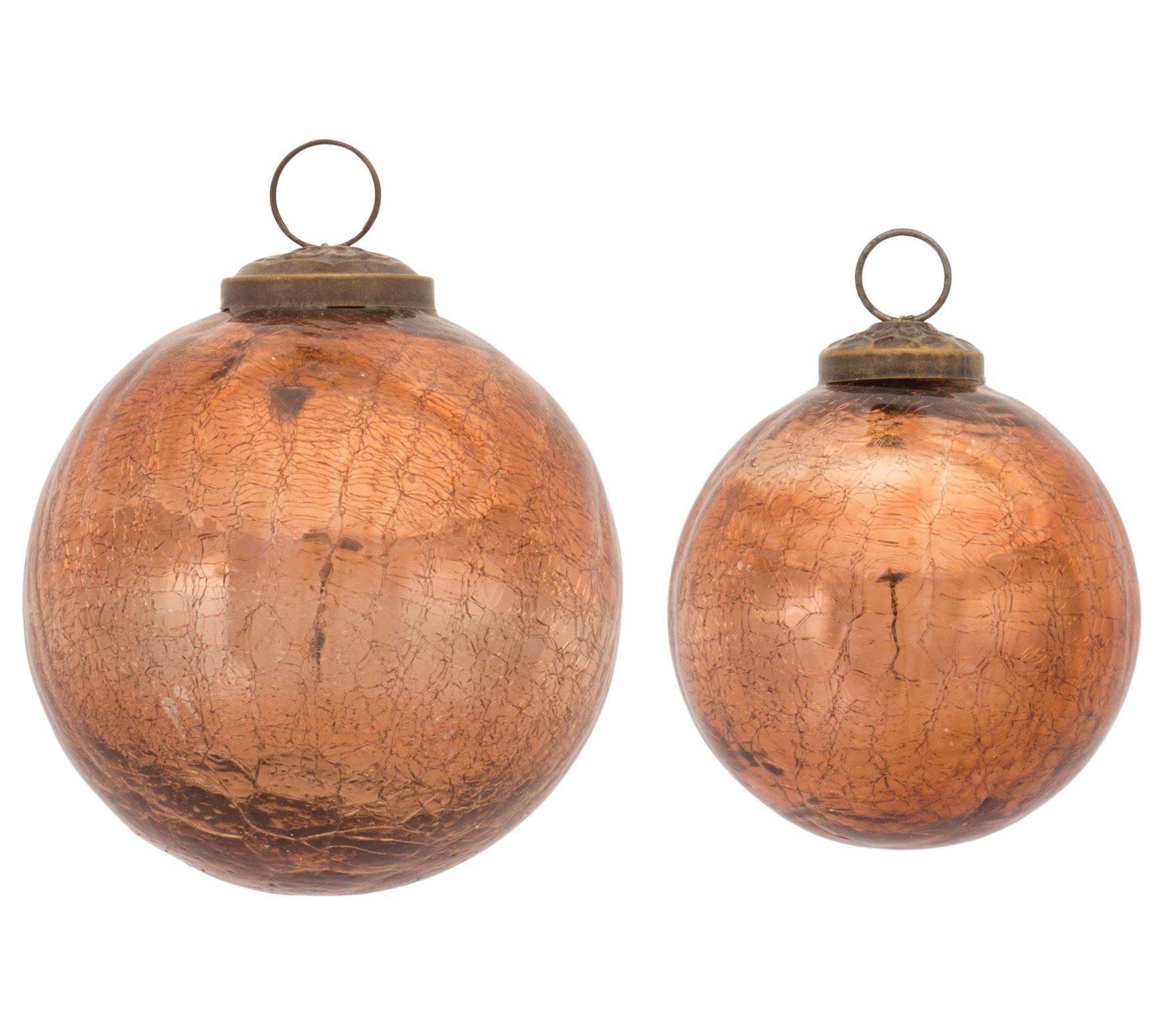 Melrose Copper Crackle Glass Ornament (Set of 6)
