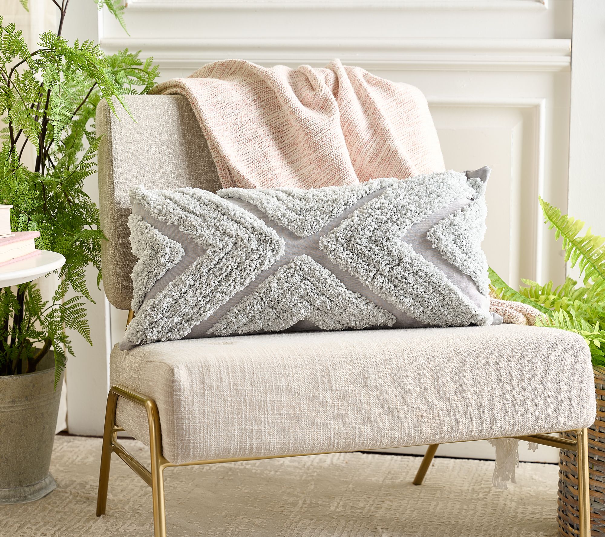 Home Reflection Tufted Decorative 12" x 24" Pillow