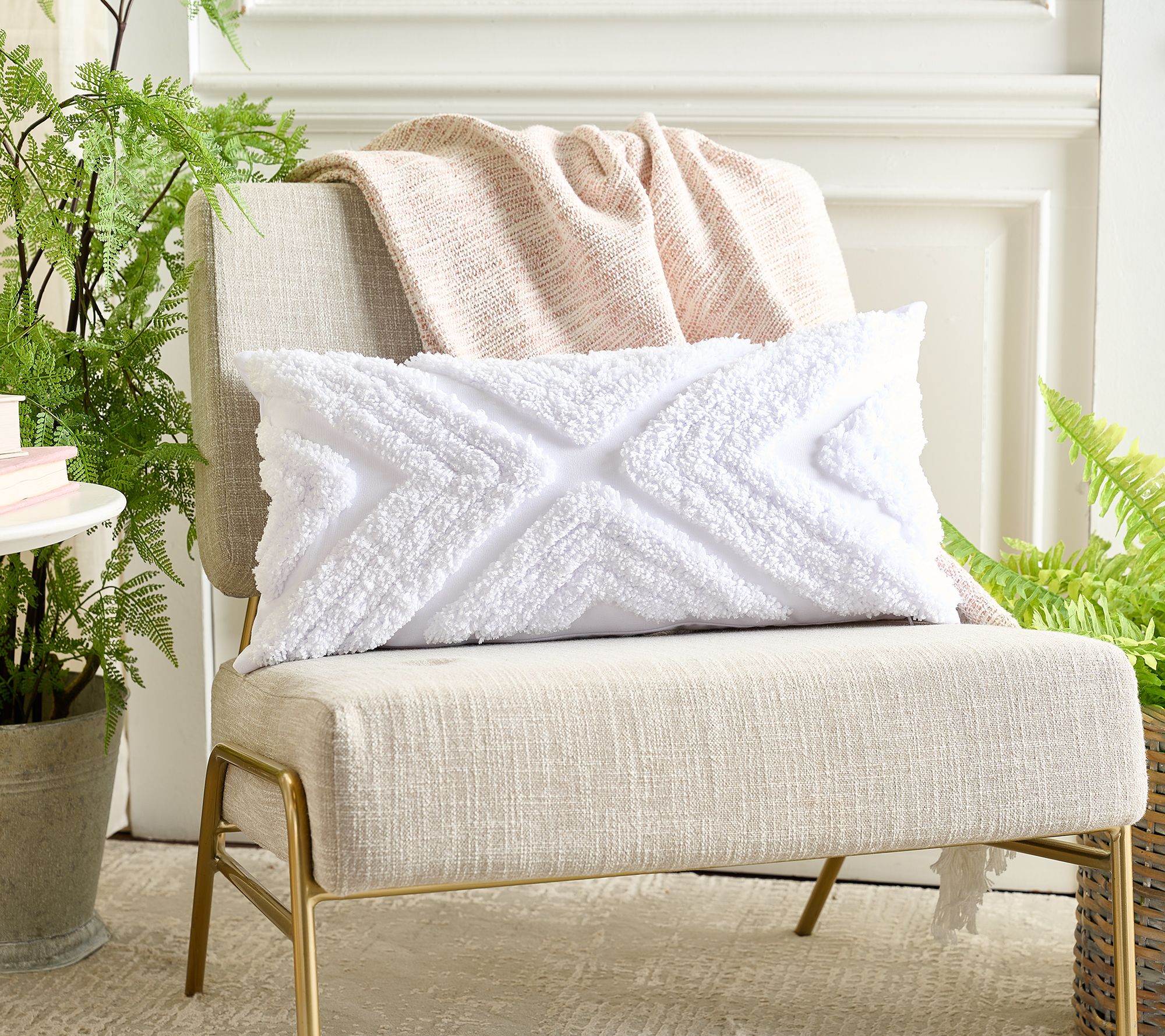 Home Reflection Tufted Decorative 12" x 24" Pillow