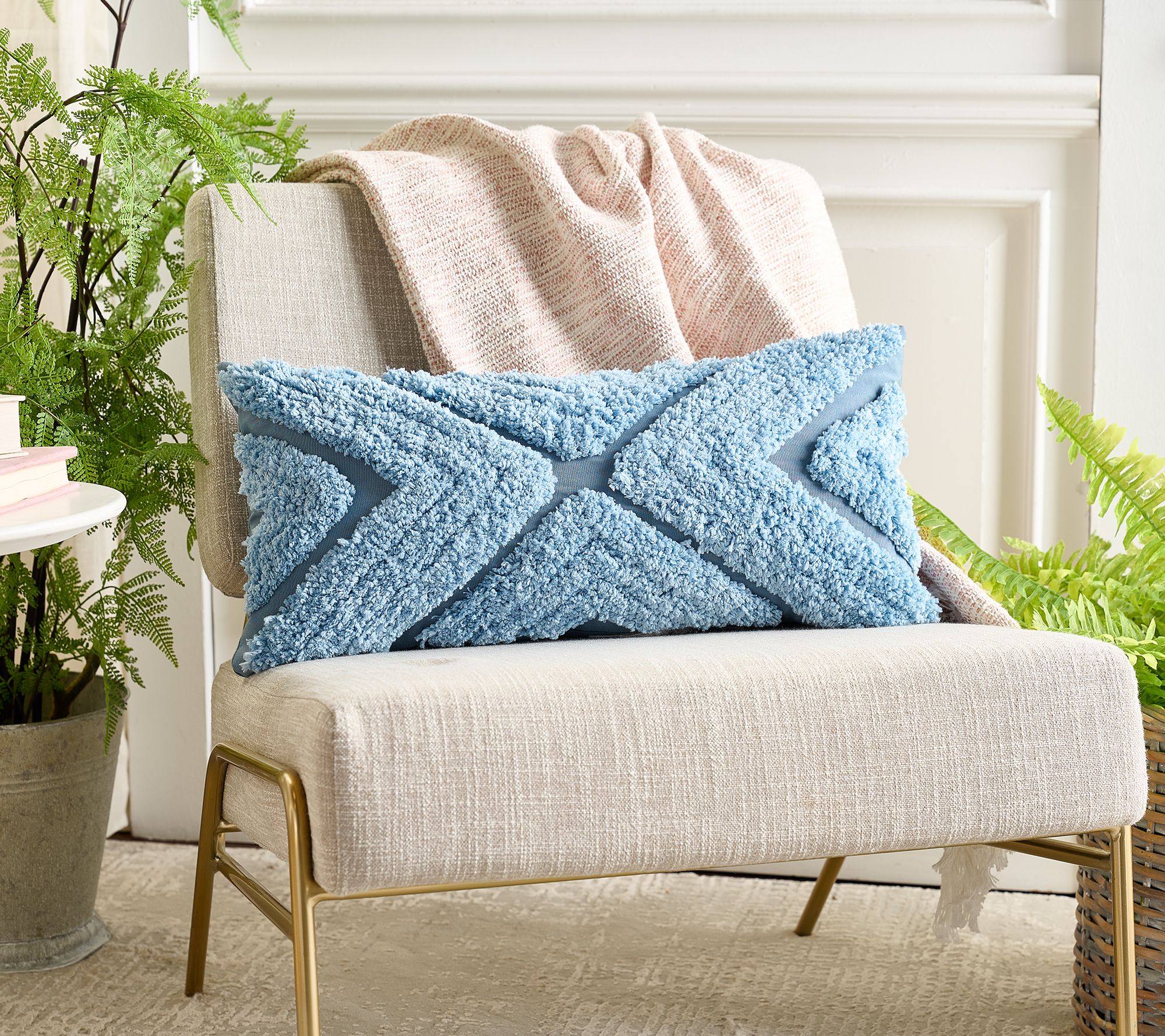 Home Reflection Tufted Decorative 12" x 24" Pillow