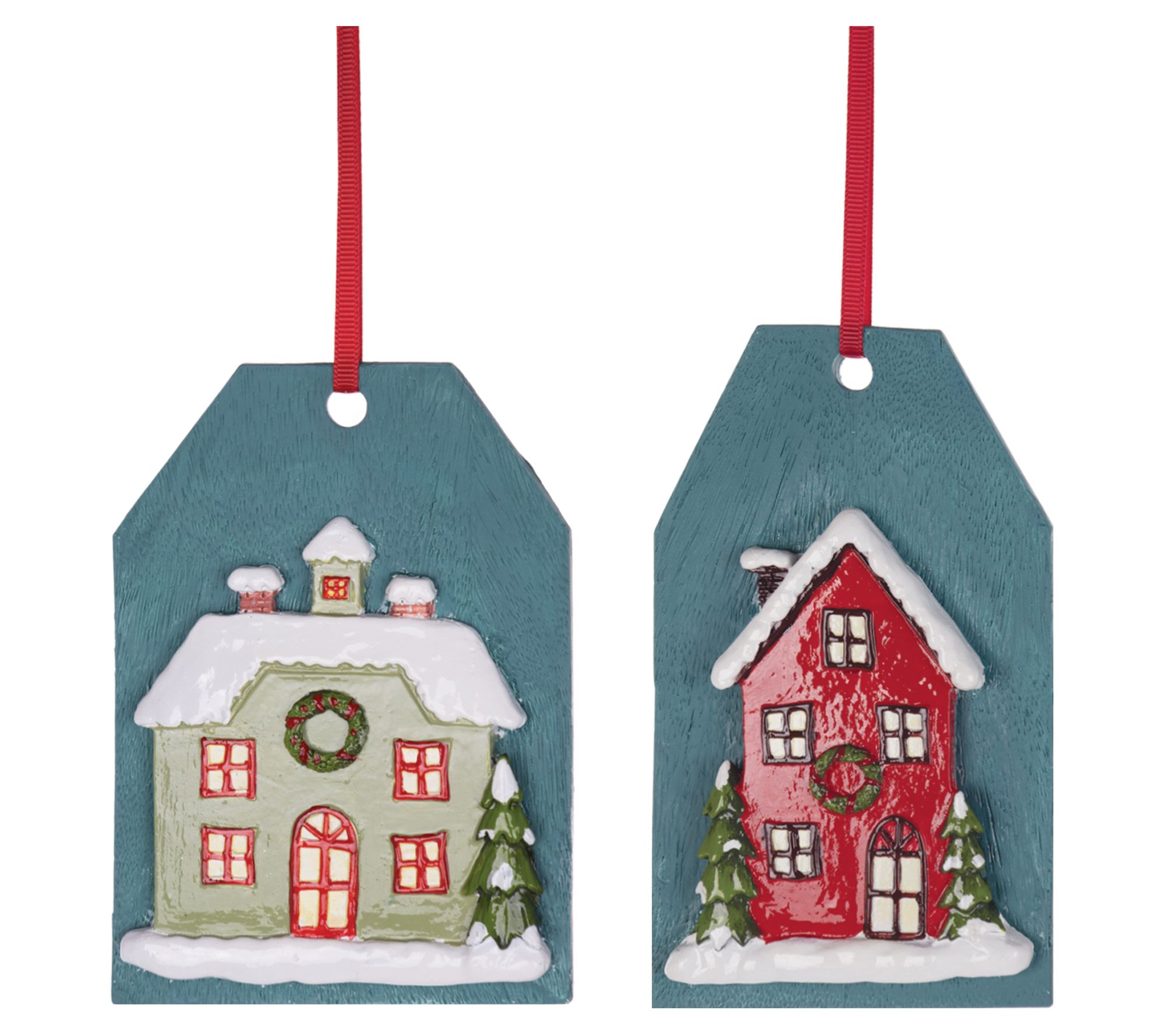 Melrose Winter House Tag Ornament (Set of 6)
