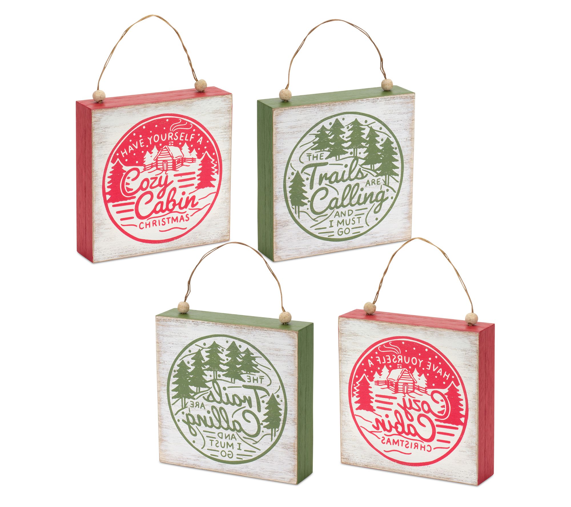 Melrose Winter Cabin and Trails Sentiment Sign(Set of 4)