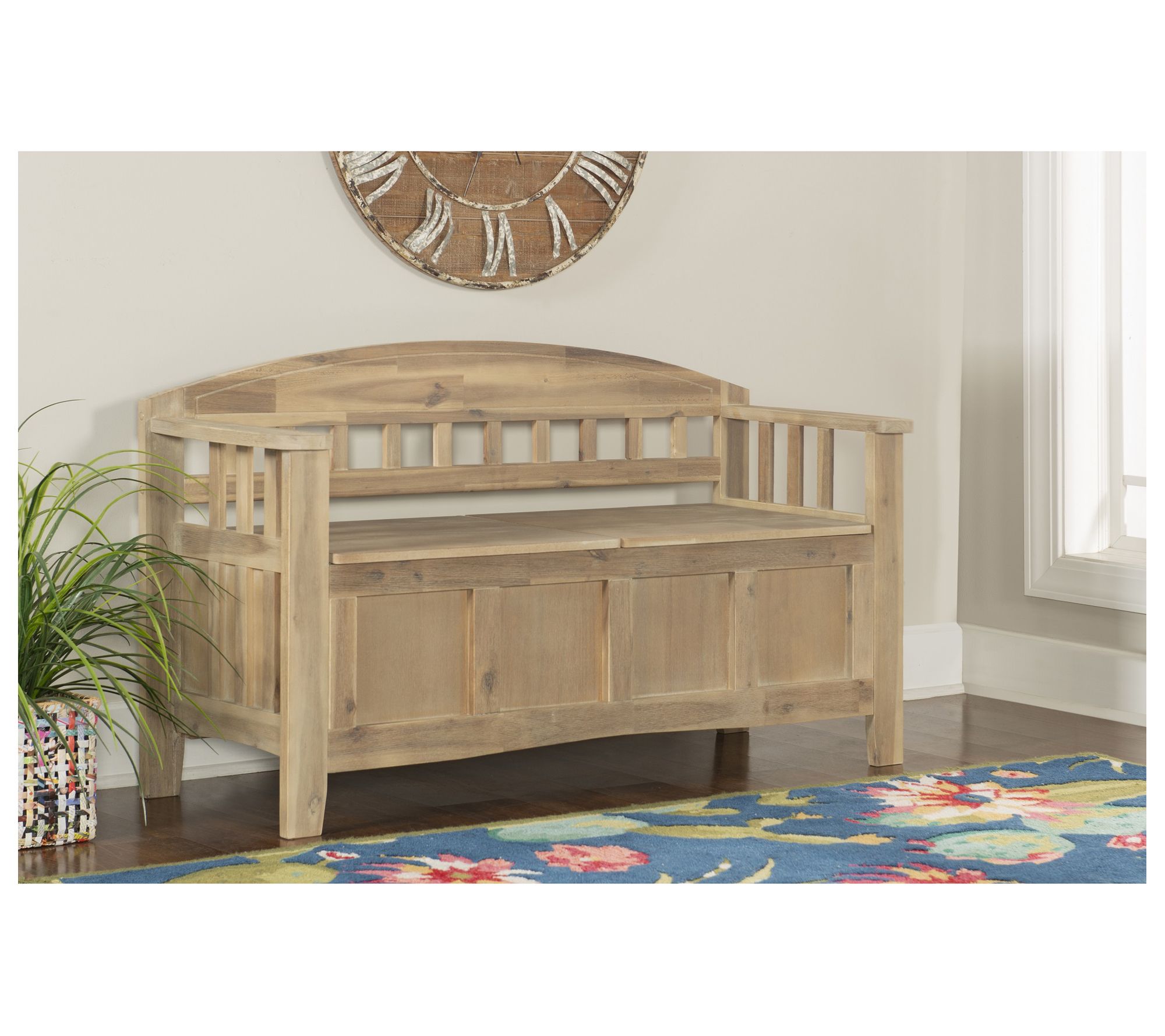 Linon Home Decor Ireland Acacia Storage Bench