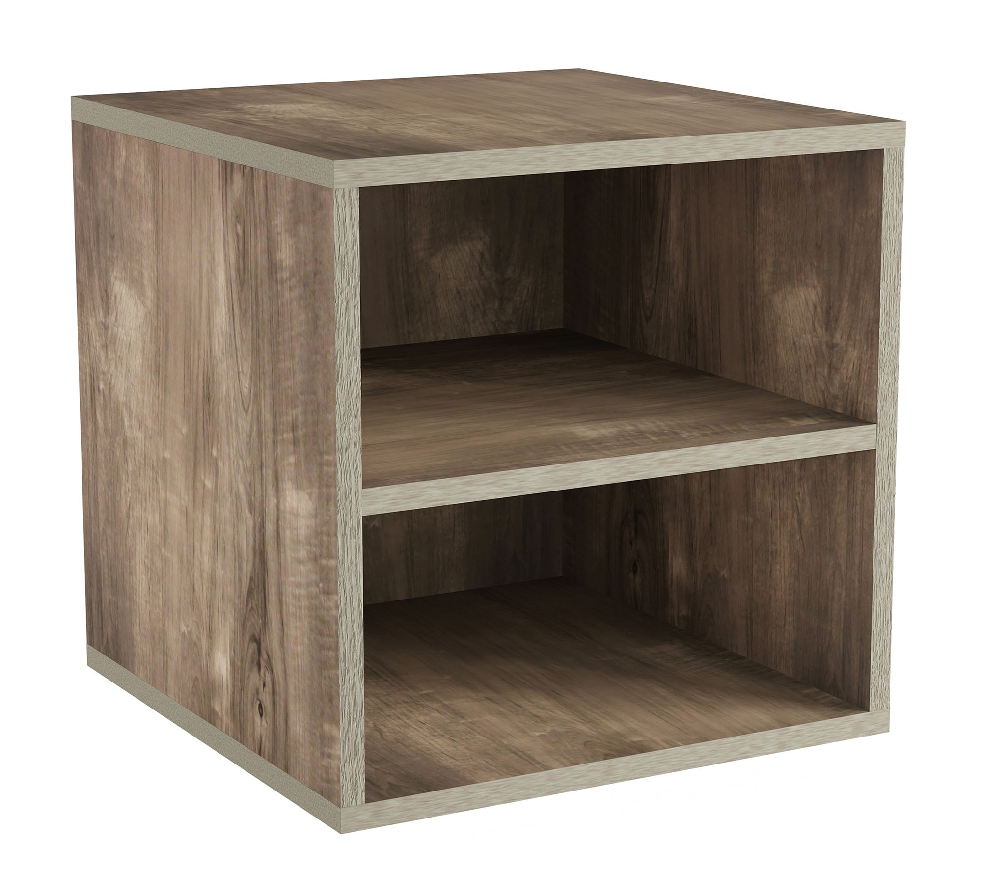 Lavish Home Stackable Cube End Table with 2 Shelves Minimalist
