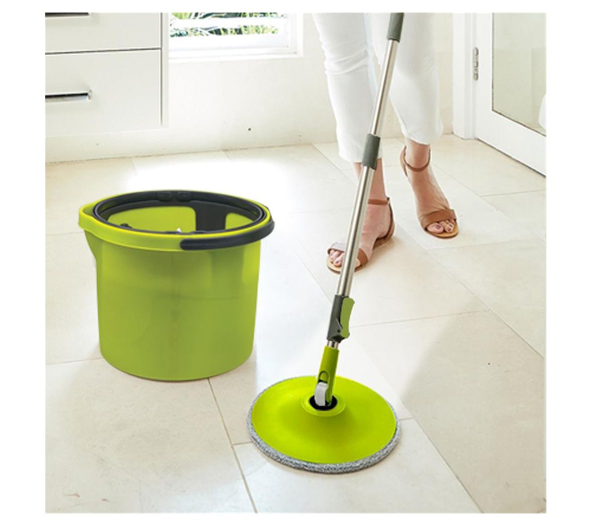 Milex Smart Mop Microfiber Mop with Dual Chambe r Bucket