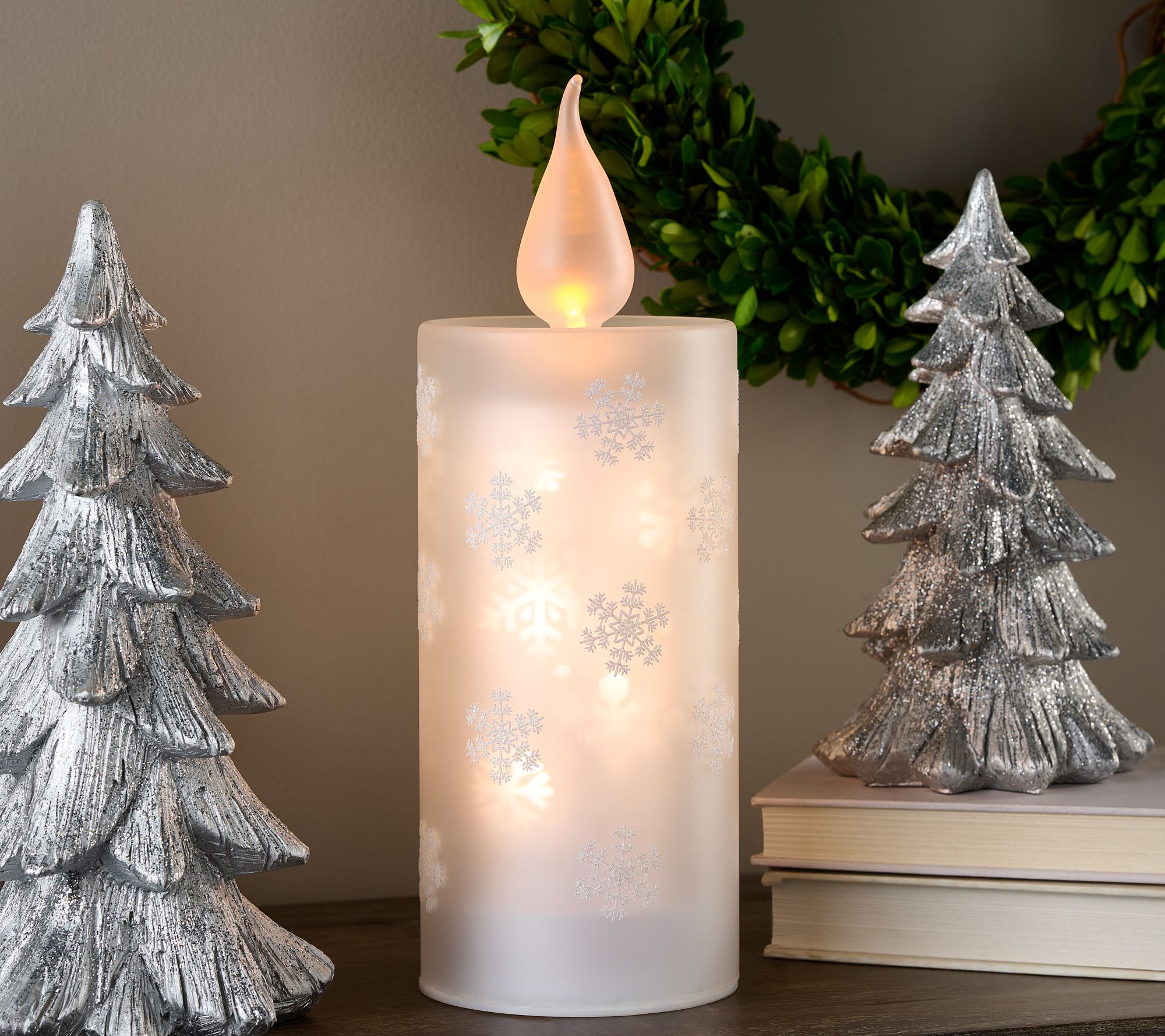 Illuminated Glass Snowflake Candle by Valerie