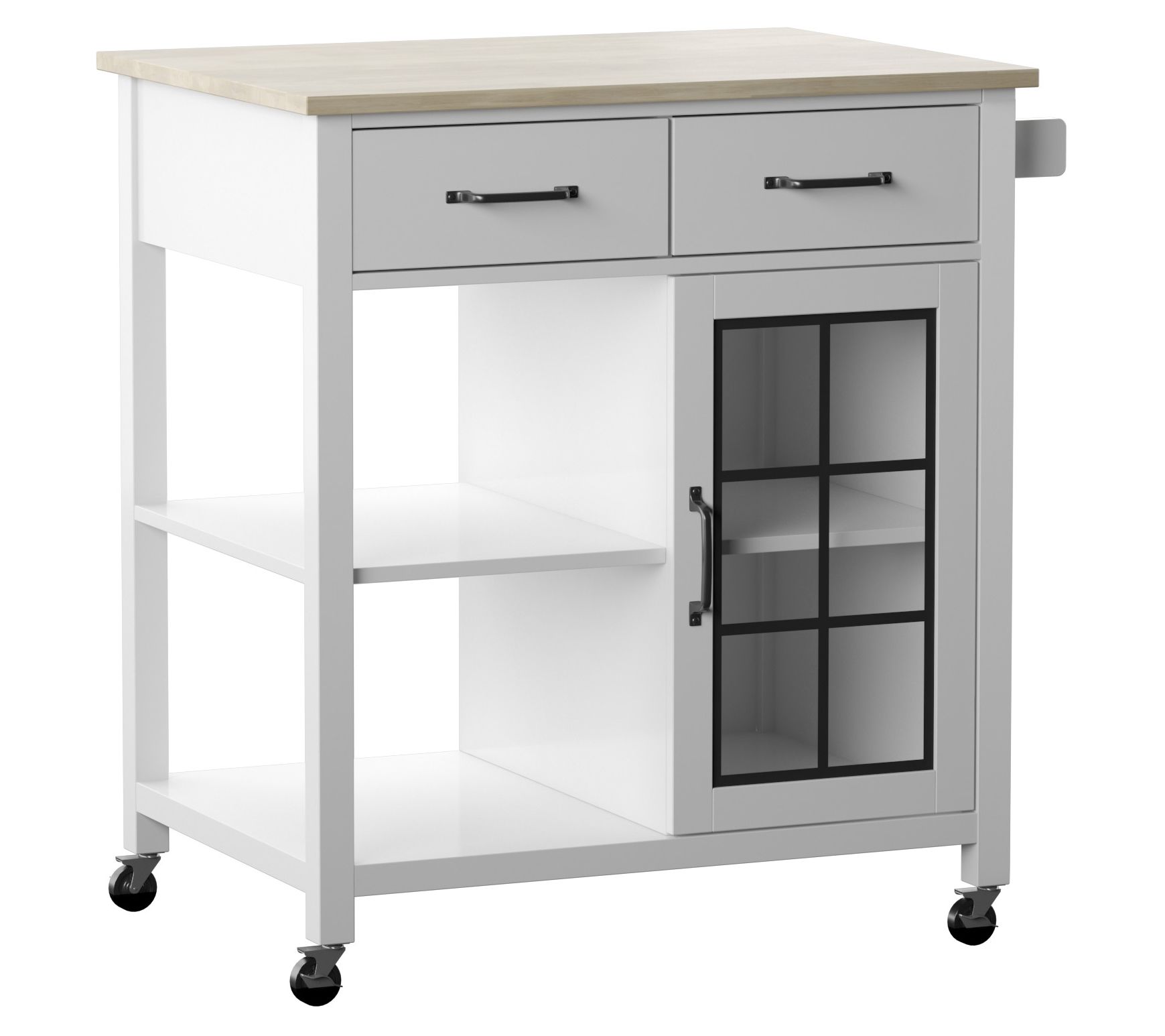 Twin Star Home Rolling Kitchen Cart W Locking Wheels