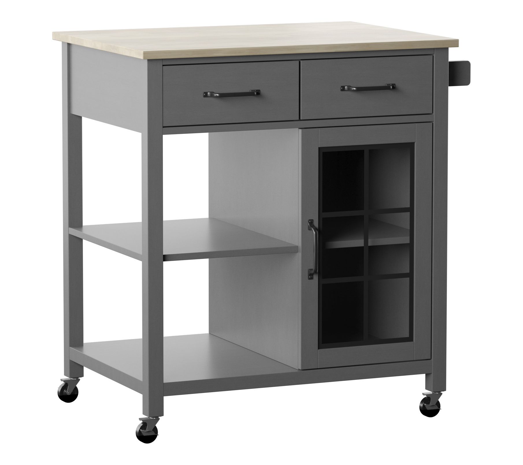 Twin Star Home Rolling Kitchen Cart W Locking Wheels