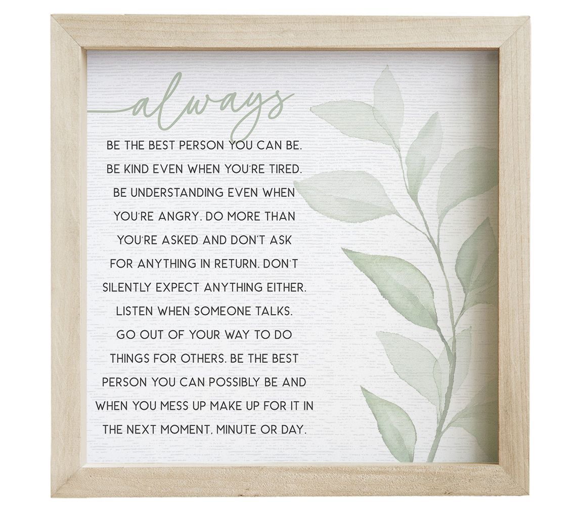 Sincere Surroundings 24" Always Best Person Leaf Rustic Framed