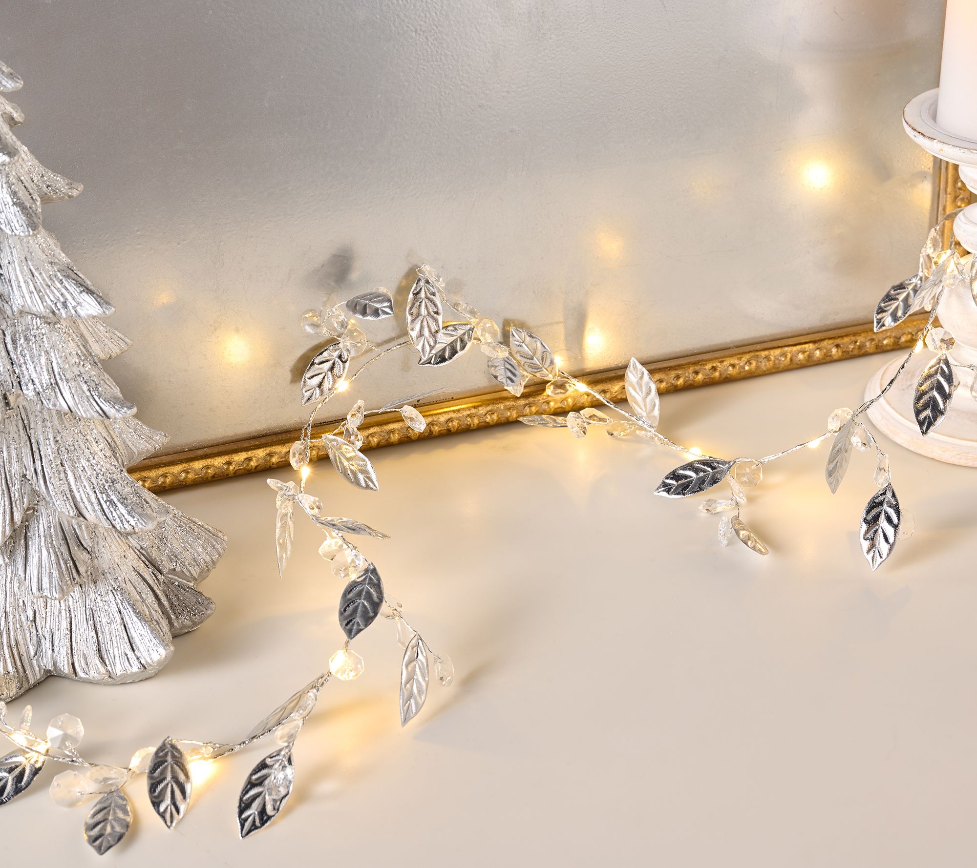 "As Is" 6' Decorative Crystal and Magnolia Light Strand