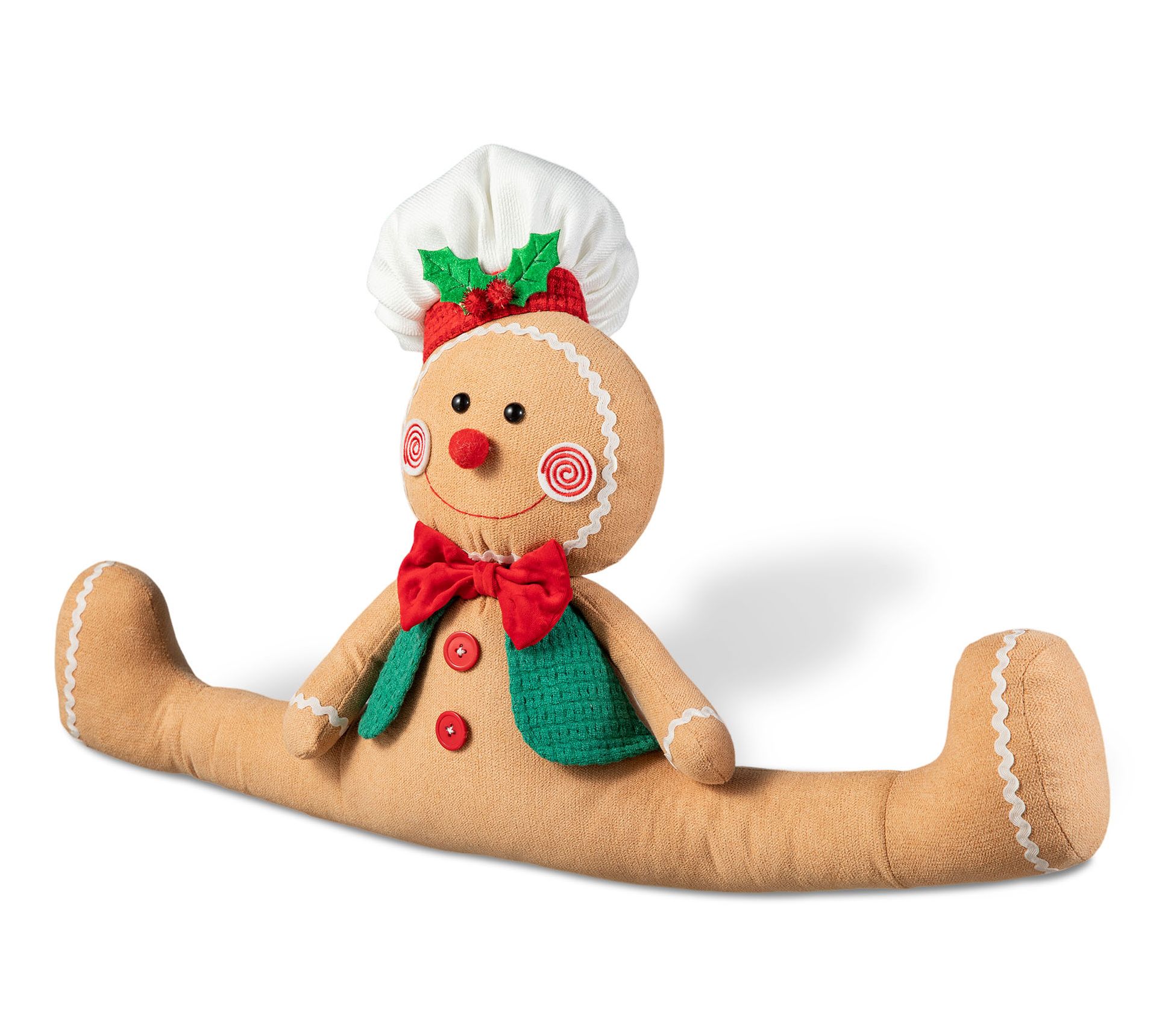 Glitzhome 27''L Christmas Fabric GingerbreadmanDoorstop