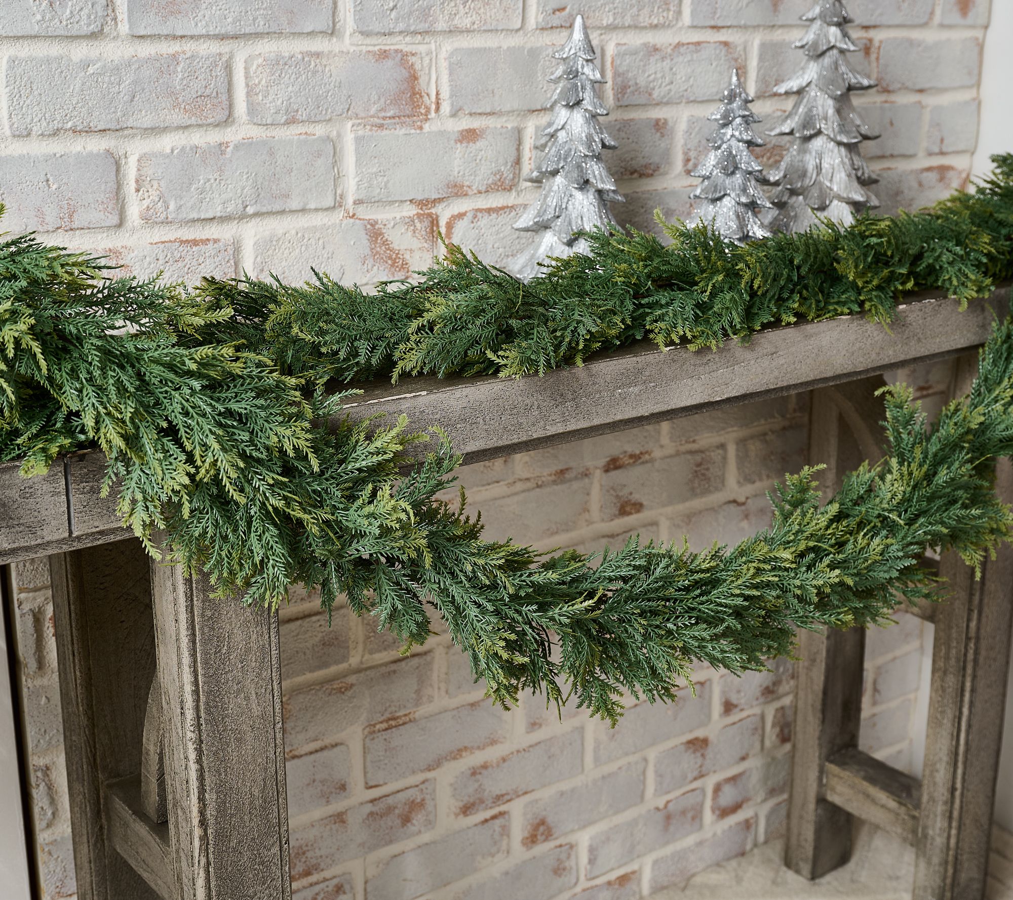 "As Is" Wicker Park Set of 2 7' Decorative Cedar Garlands