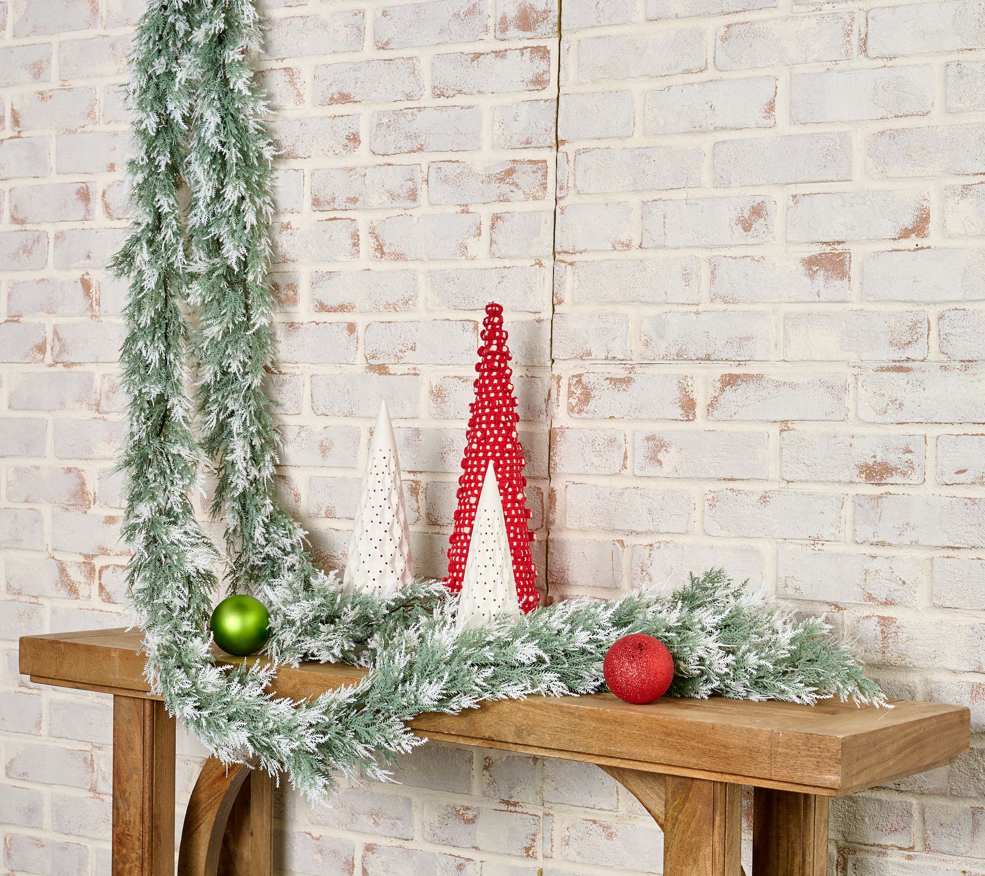 "As Is" Wicker Park Set of 2 7' Decorative Cedar Garlands