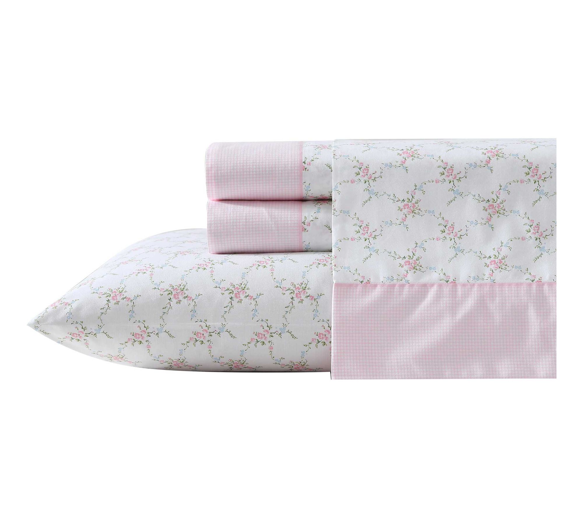 Laura Ashley Lynda Pink Twin Sheet Set