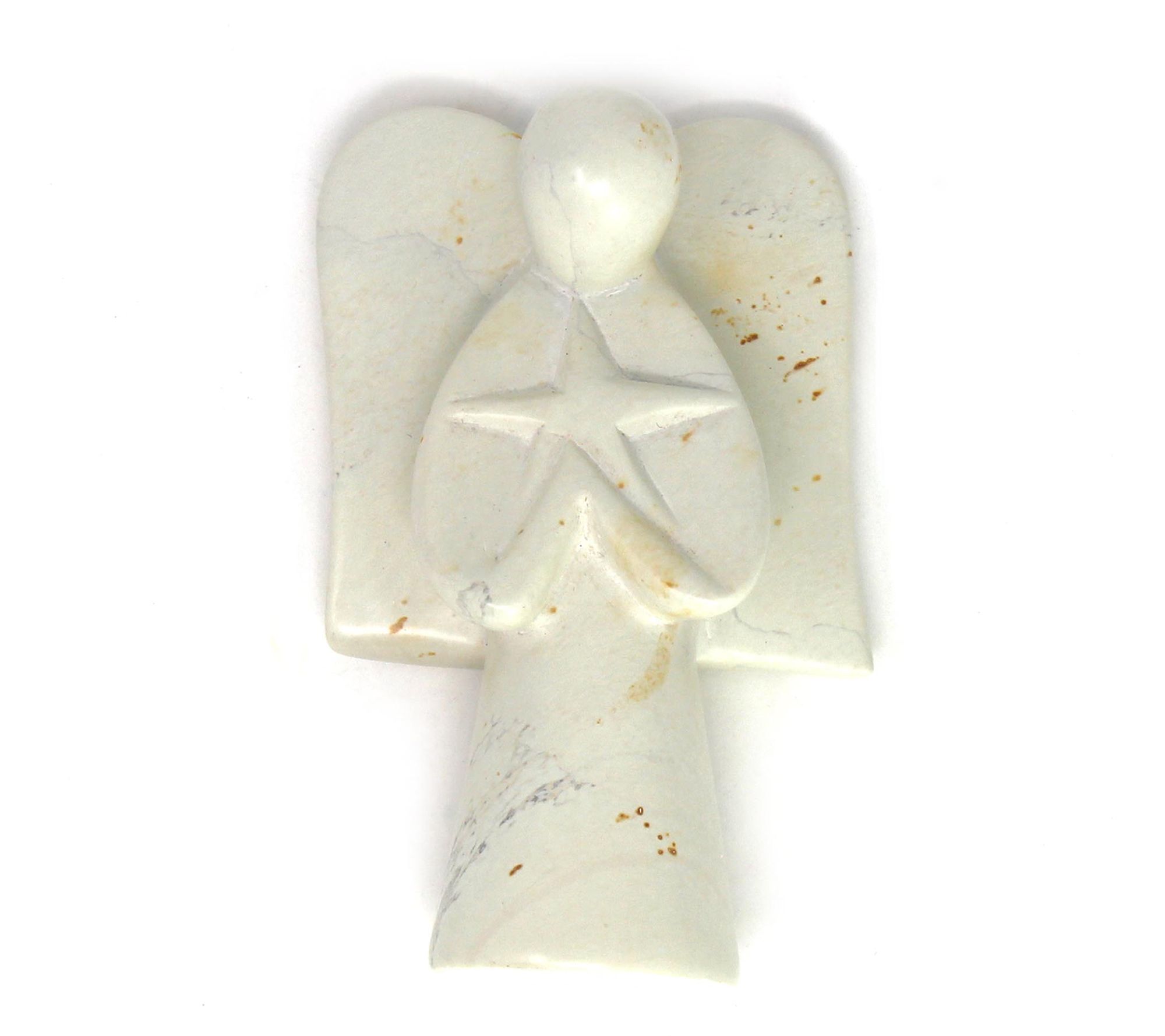 Global Crafts Soapstone Guardian Angel HoldingStatue