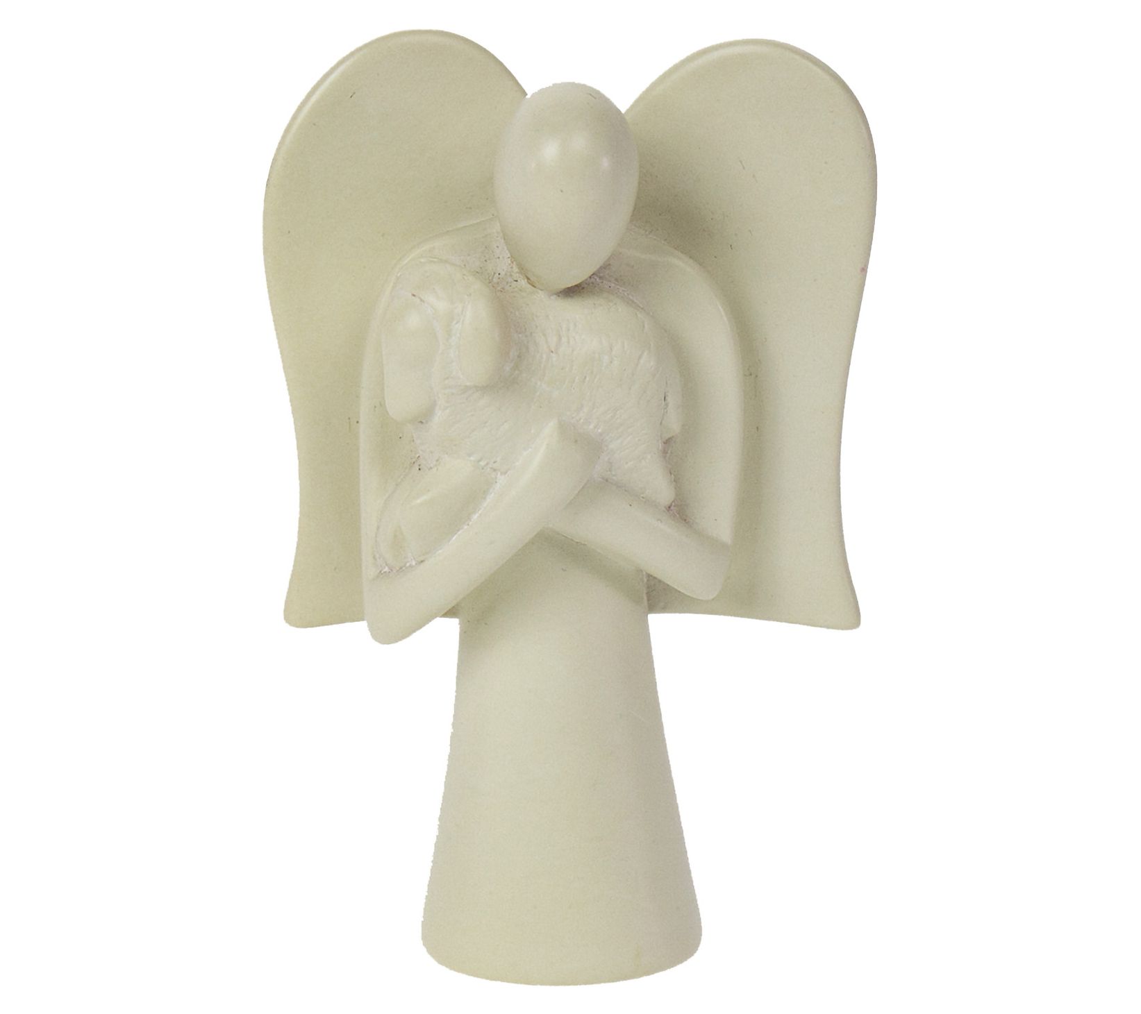 Global Crafts Soapstone Guardian Angel HoldingStatue