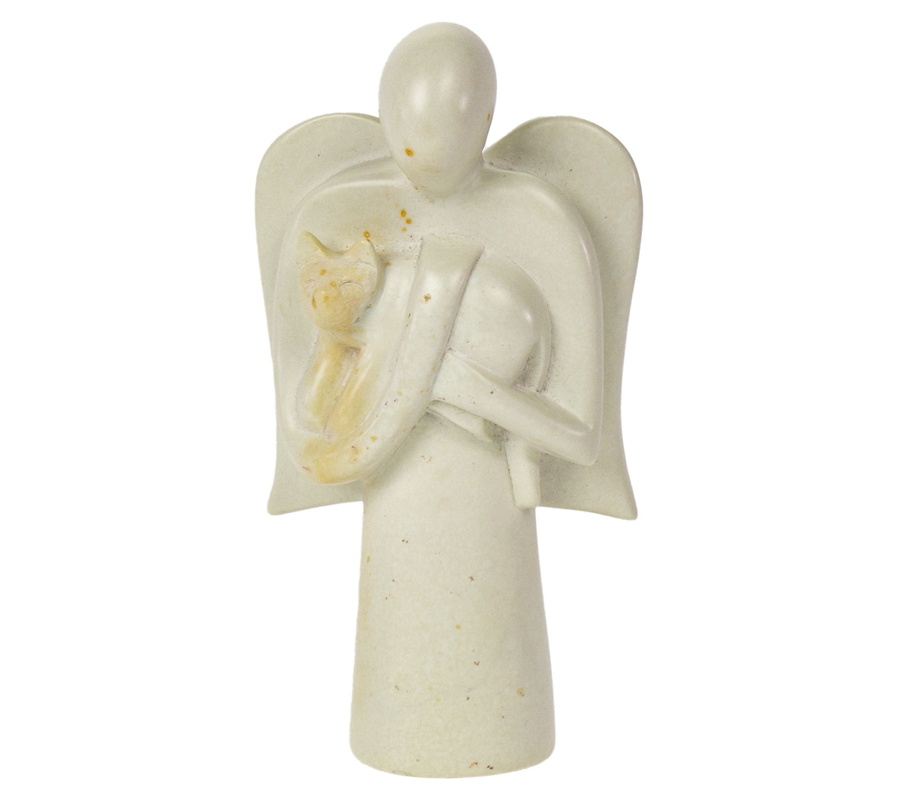 Global Crafts Soapstone Guardian Angel HoldingStatue