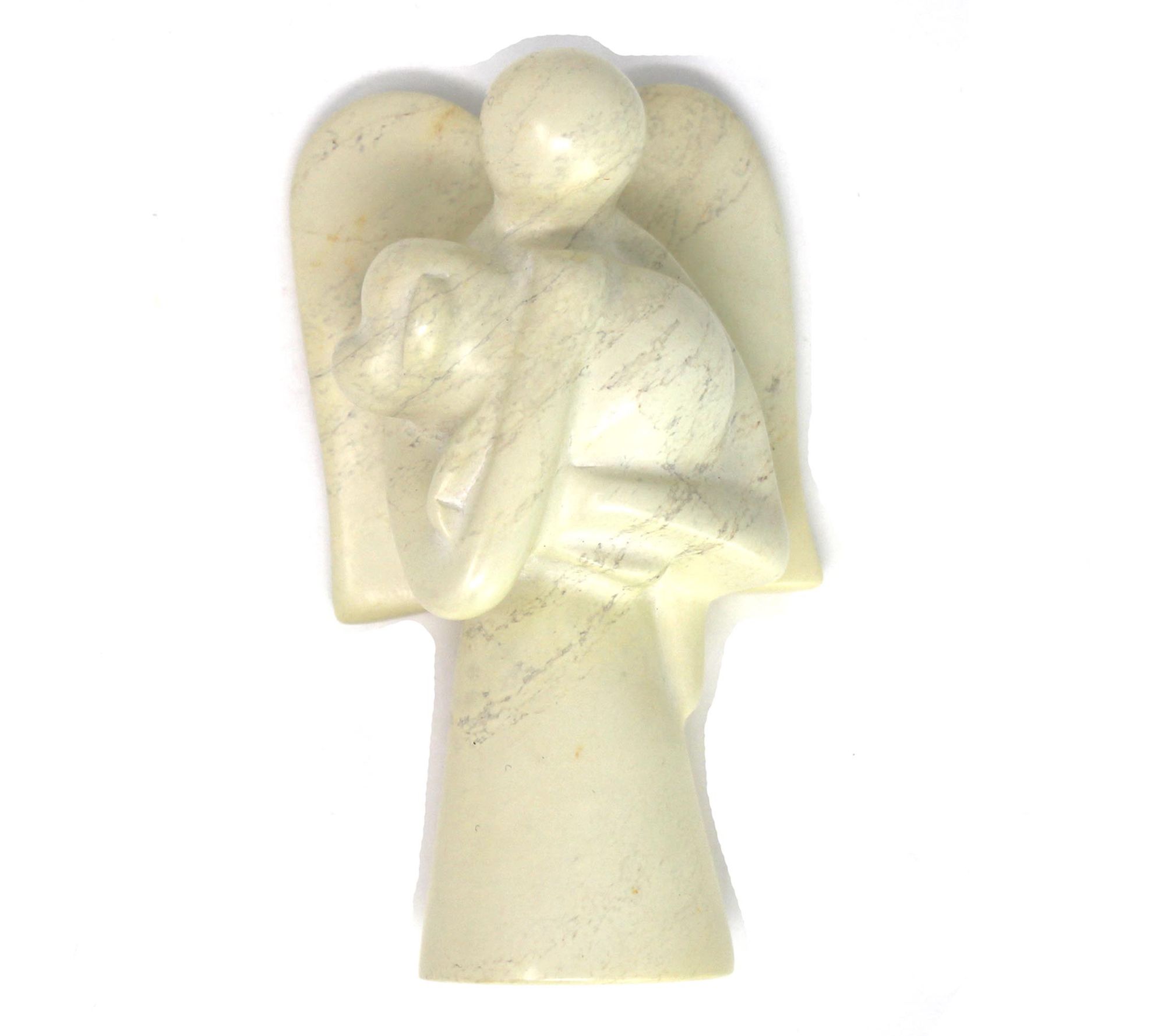 Global Crafts Soapstone Guardian Angel HoldingStatue