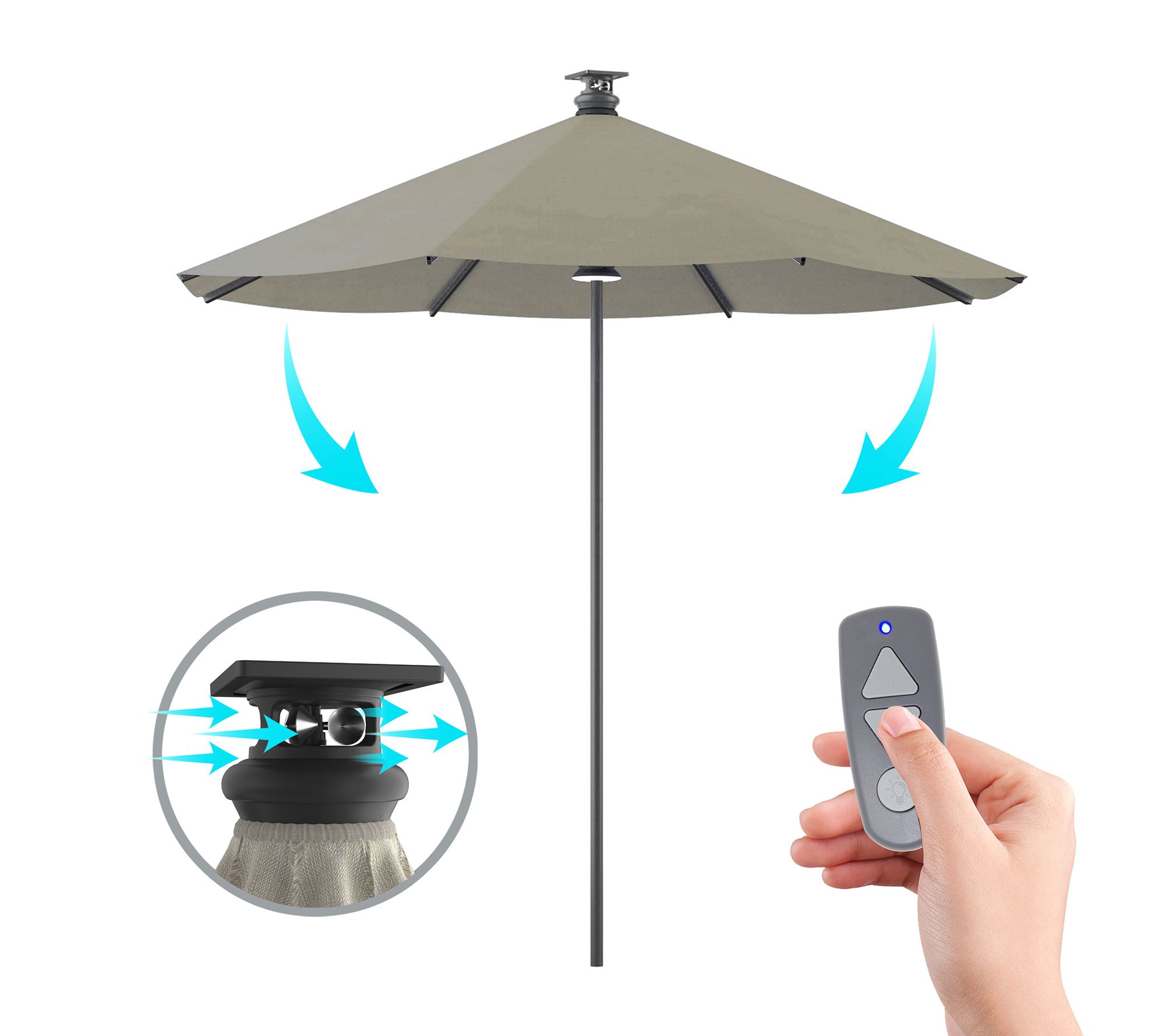 Above Height Generation 2 Smart 9ft Umbrella Pewter