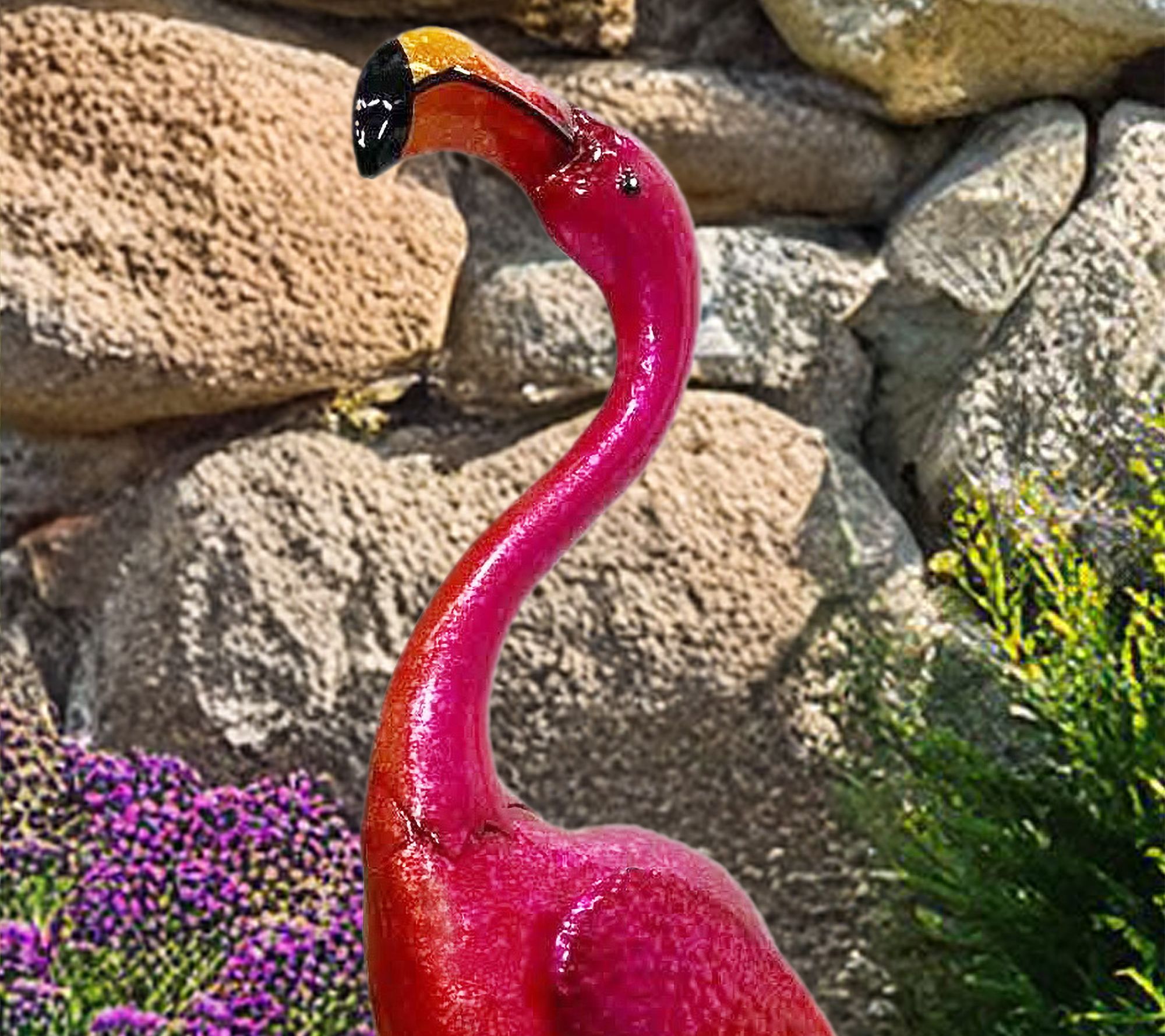 Santa's Workshop 23" Iron Dark Pink Flamingo