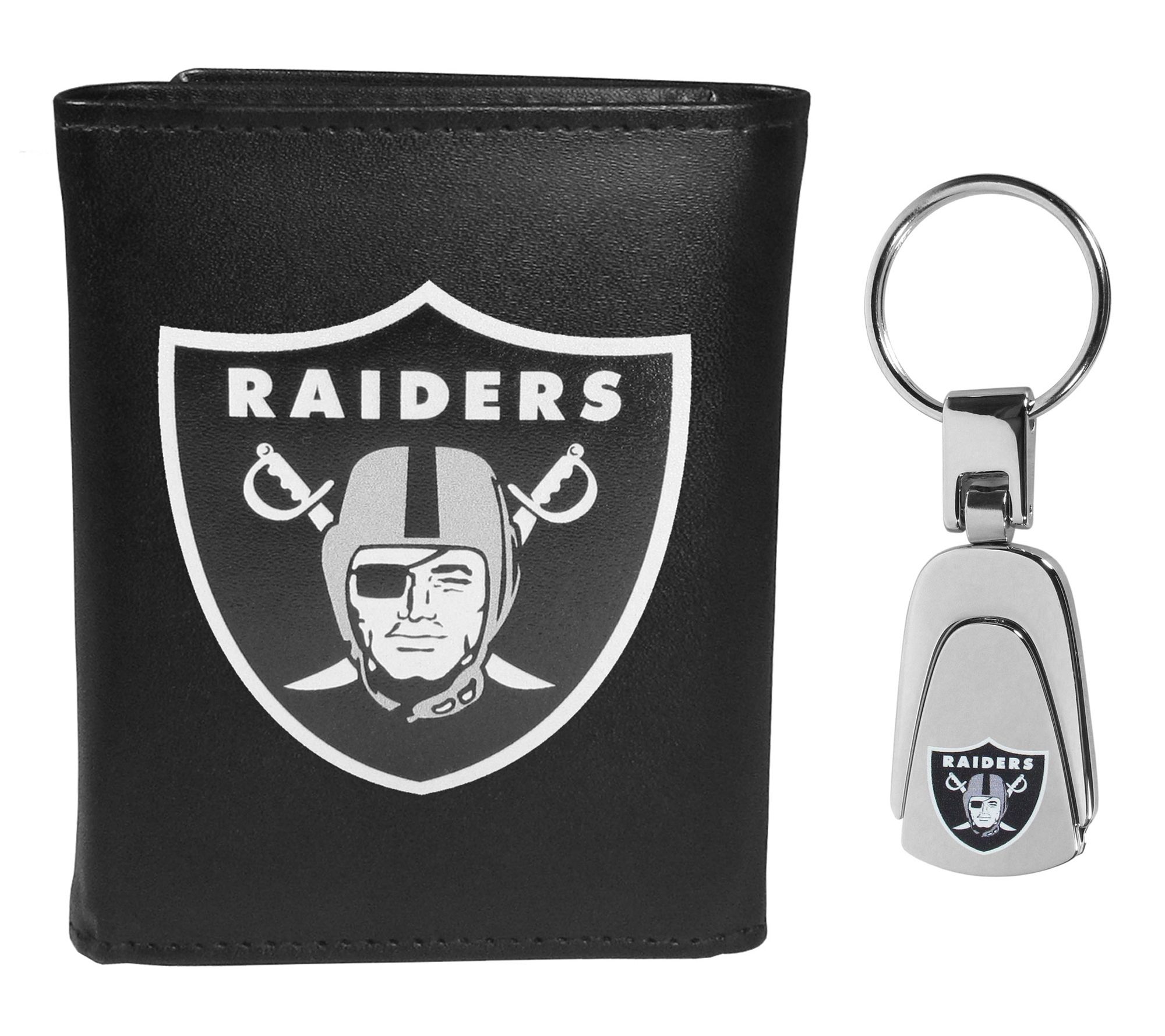 Siskiyou Sports NFL Leather Tri-Fold Wallet & Steel Key Chain