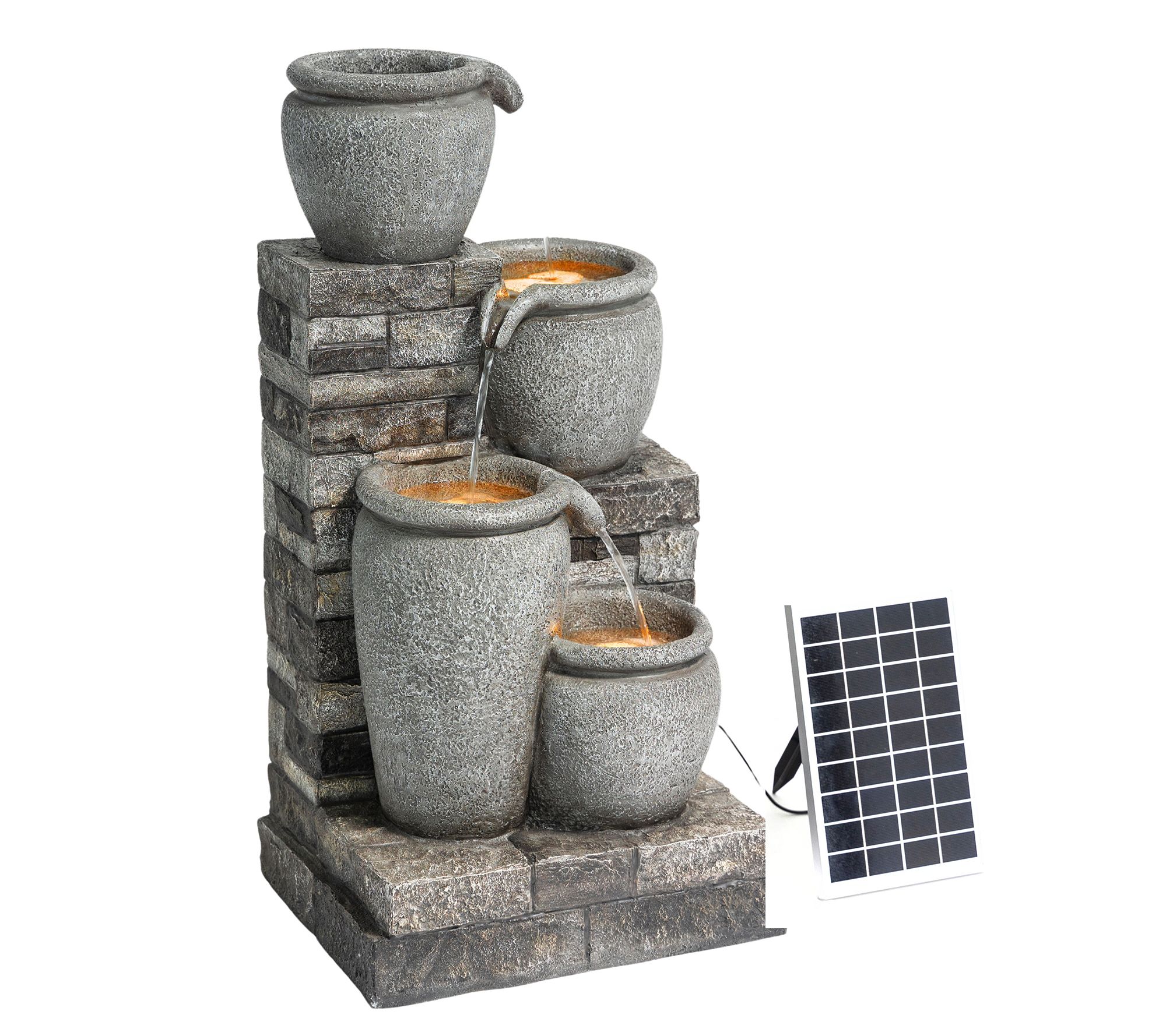 Teamson Home 30.7" Outdoor Water Fountain with Solar LED