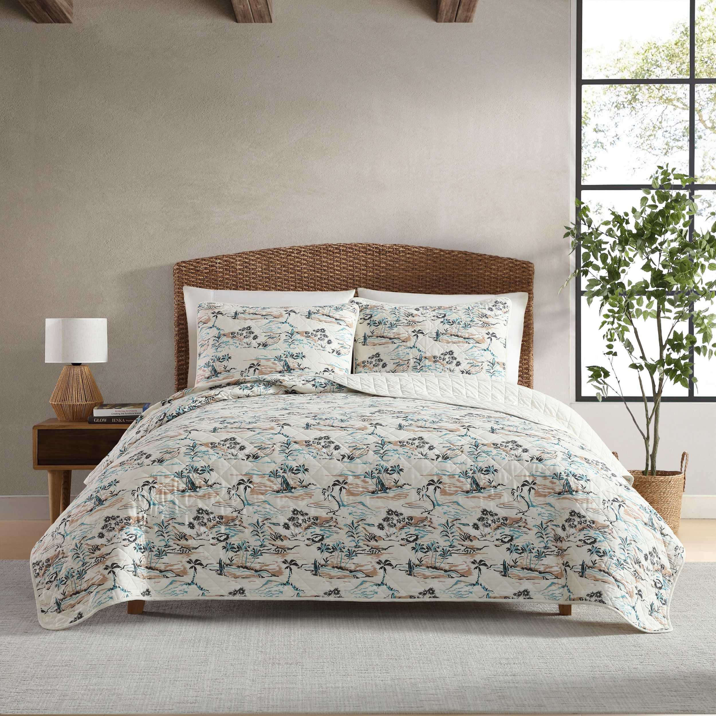 Eddie Bauer Alani Island Beige Twin Quilt ShamSet